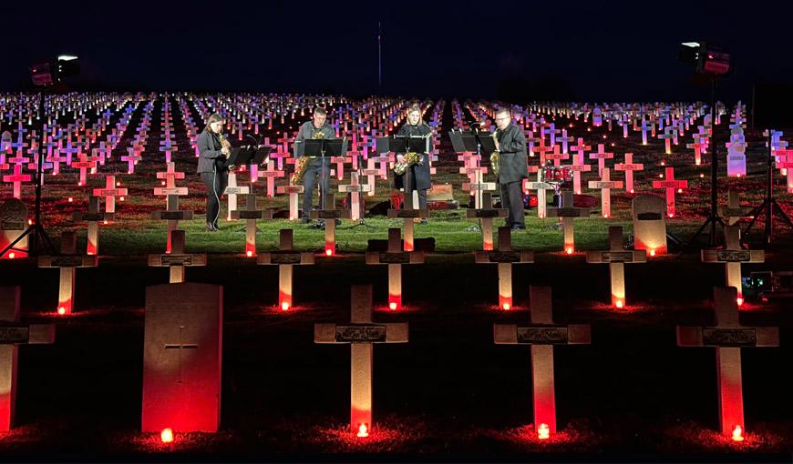 Illumination du cimetière de Craonnelle le 16 avril 2023