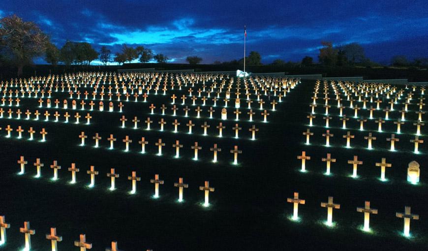 Illumination du cimetière français de Craonnelle