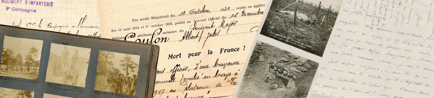 Documents d'archives sur les combattants tombés au Chemin des Dames