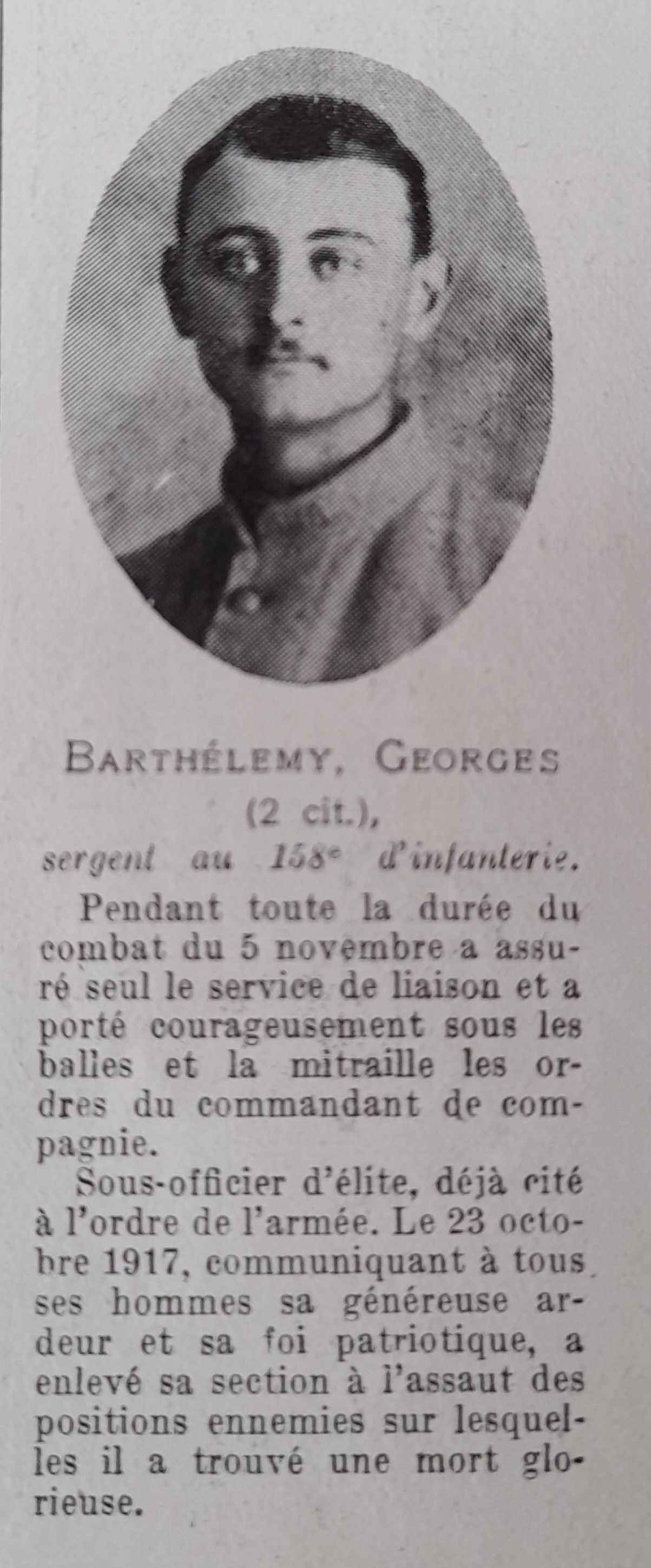 Barthelemy Georges Victor Eugène état de service