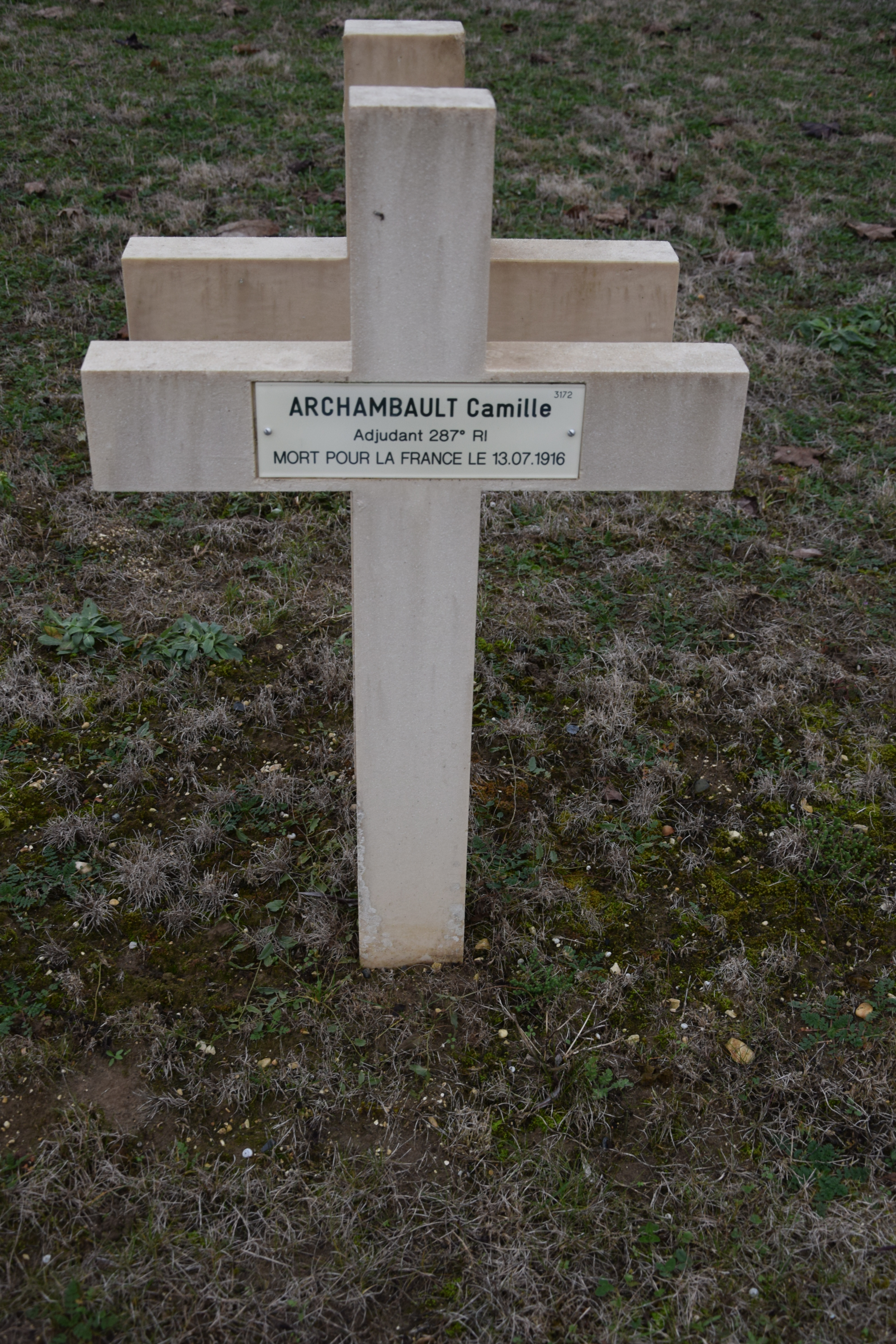Camille ARCHAMBAULT - Sépulture à la nécropole BEAUREPAIRE à PONTAVERT 