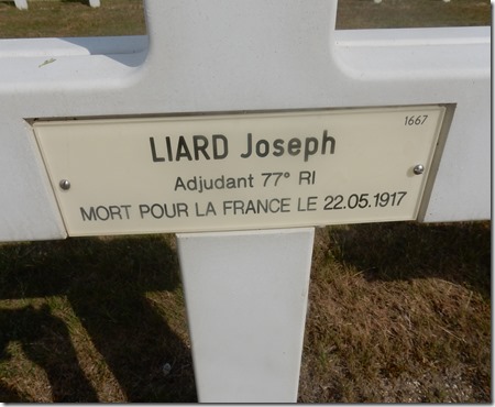 Sépulture de Joseph LIARD au Cimetière français de Pontavert