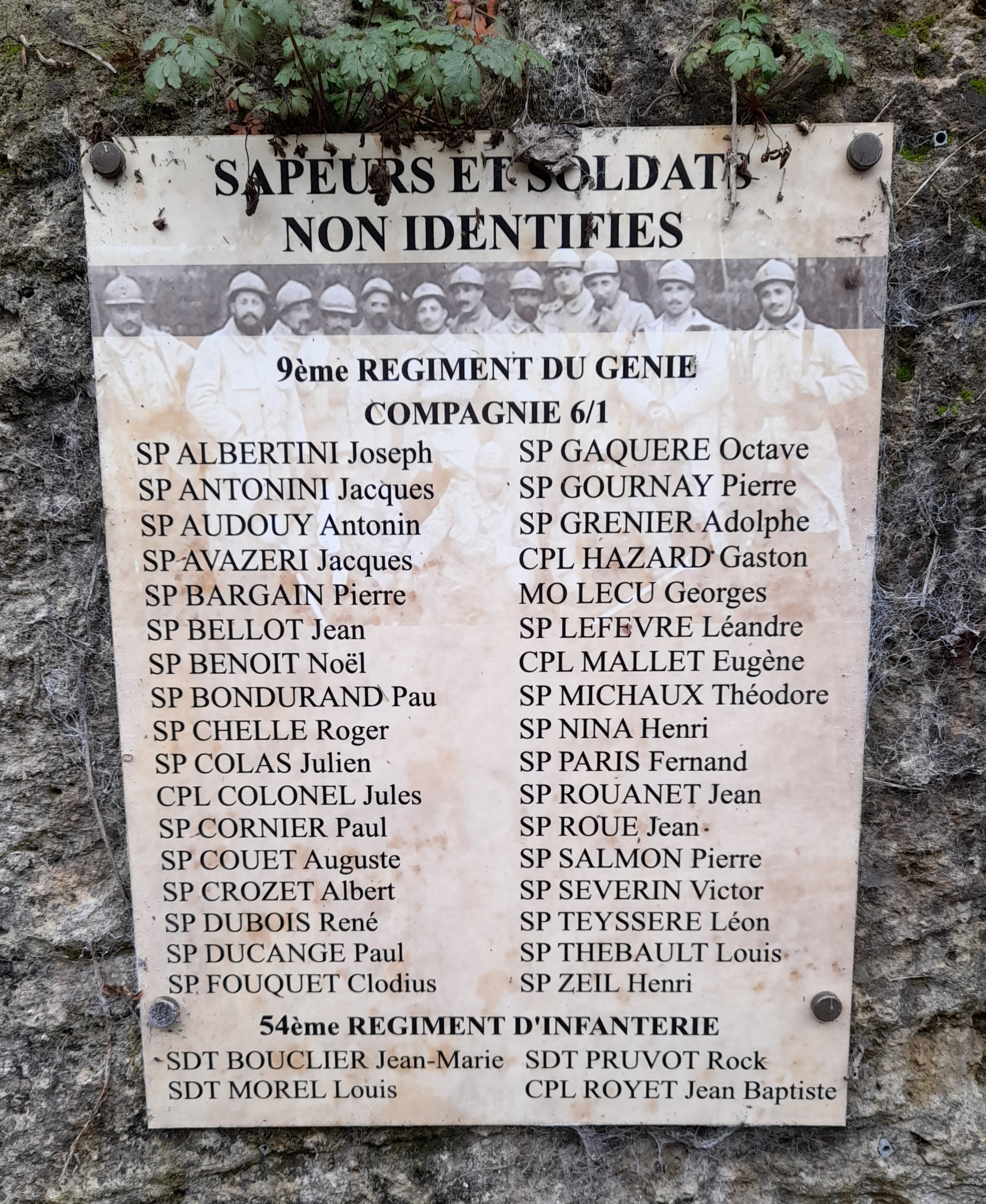 Plaque commémorative Ciry-Salsogne N.I.(Aisne)