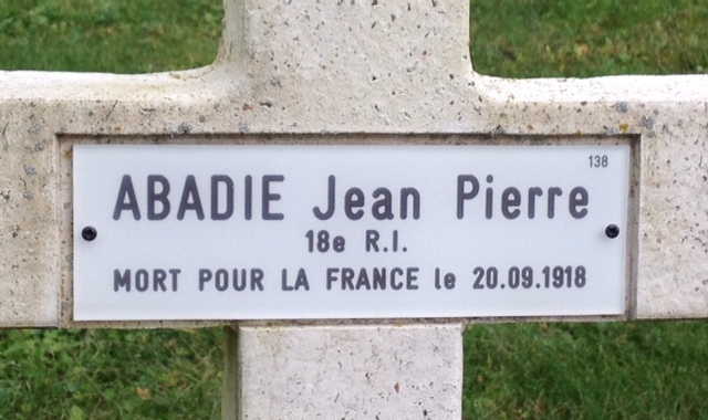 Abadie Jean Pierre cimetière de Vauxaillon 19/10/2014