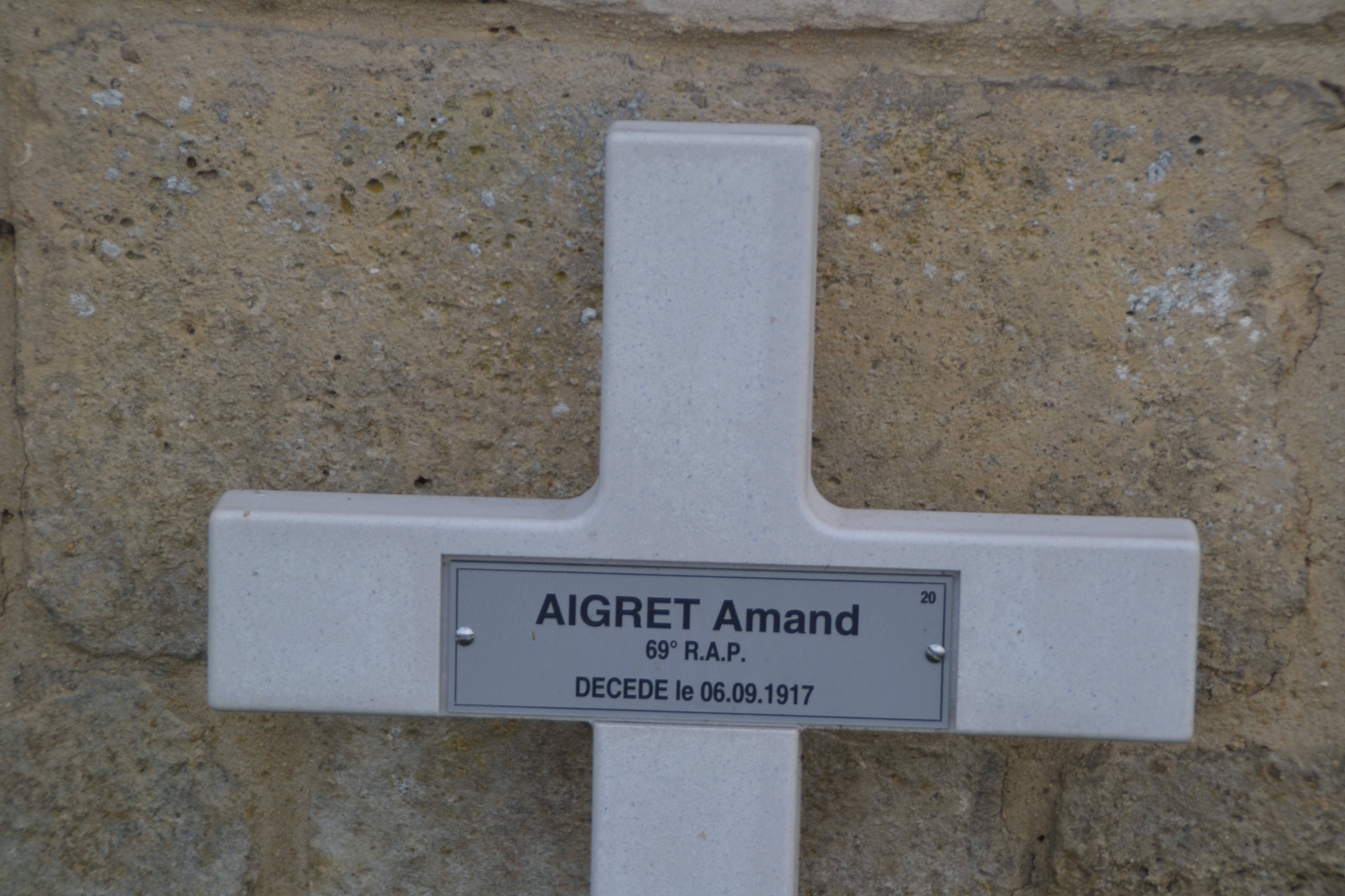 Aigret Amand sépulture à Vénizel (Aisne)