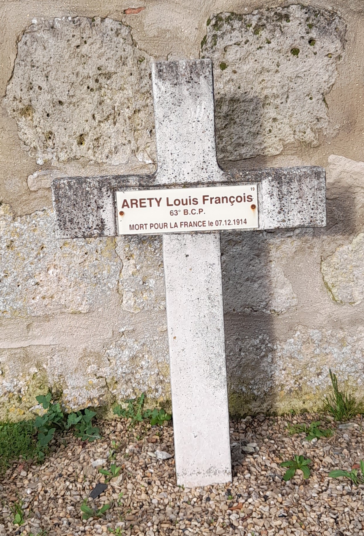 Arety Louis François sépulture à Bucy-le-Long Sainte Marguerite (02)