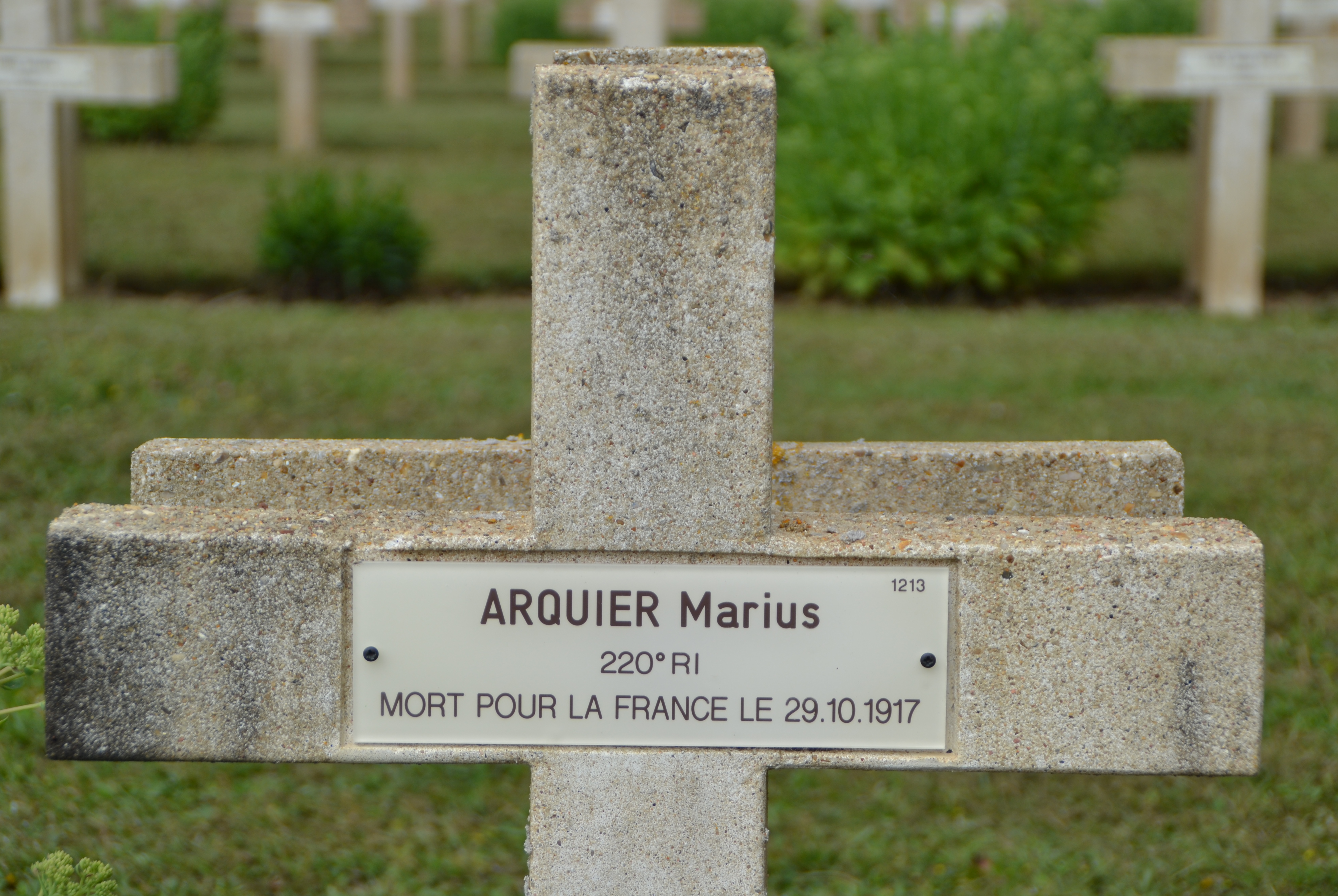 Arquier Marius sépulture à Soupir 1 (Aisne)