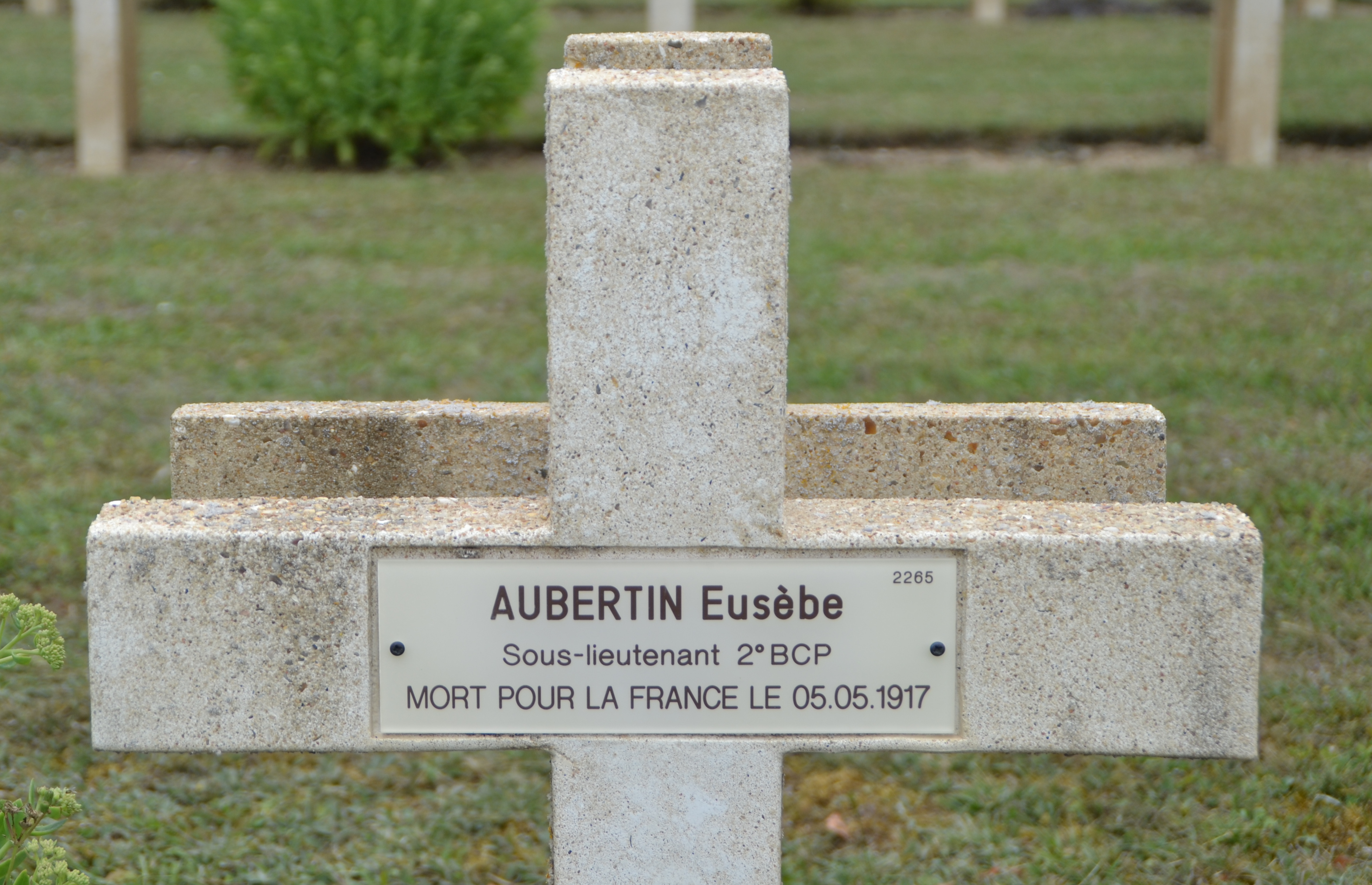 Aubertin Eusèbe sépulture à Soupir 1 (Aisne)