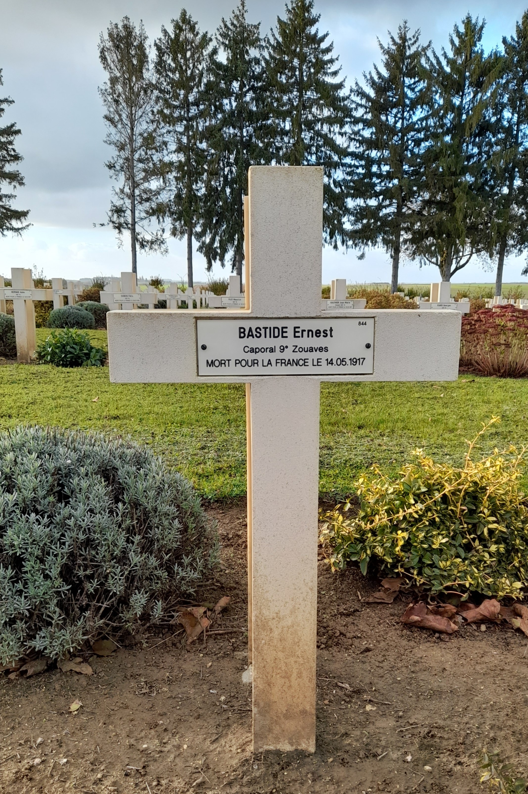 Bastide Ernest Sylvain sépulture à Cerny en Laonnois