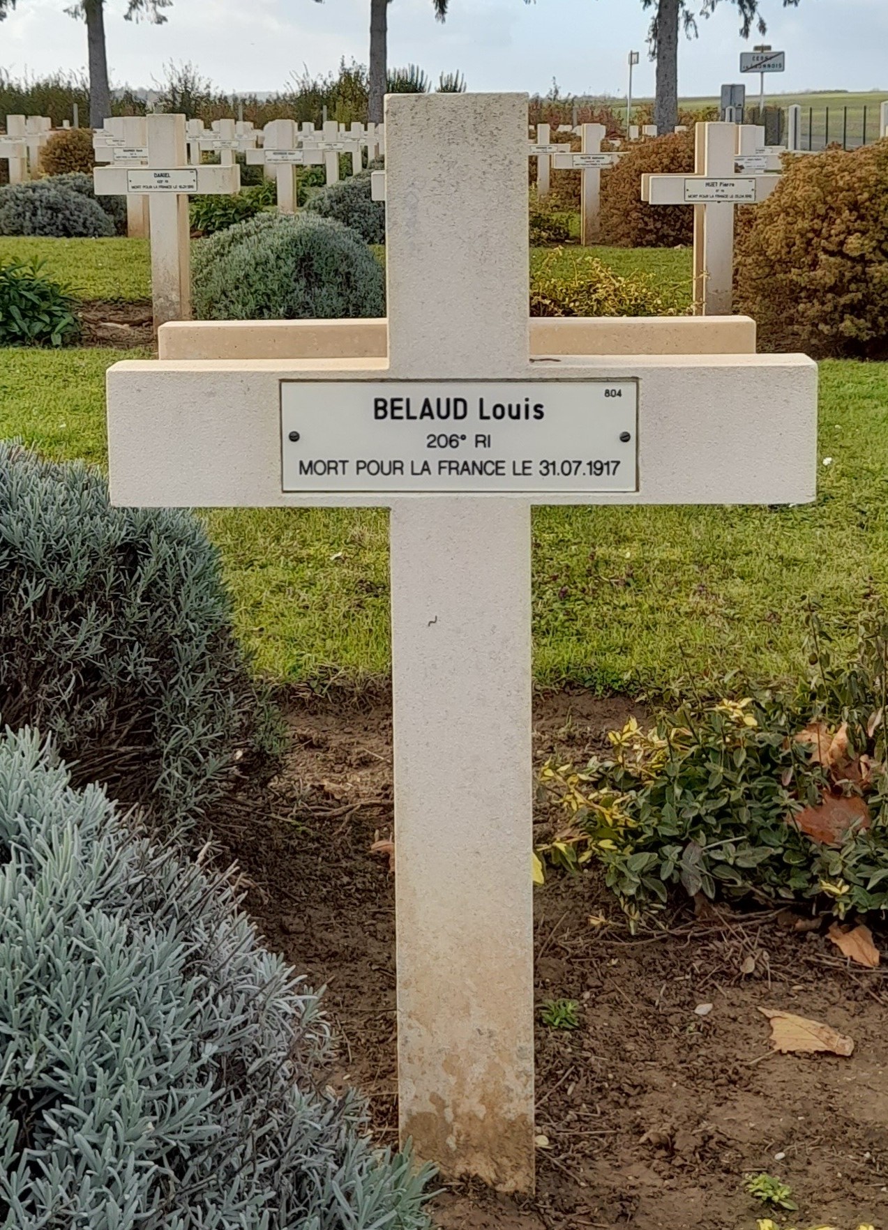 Belaud Louis Auguste sépulture à Cerny en Laonnois 