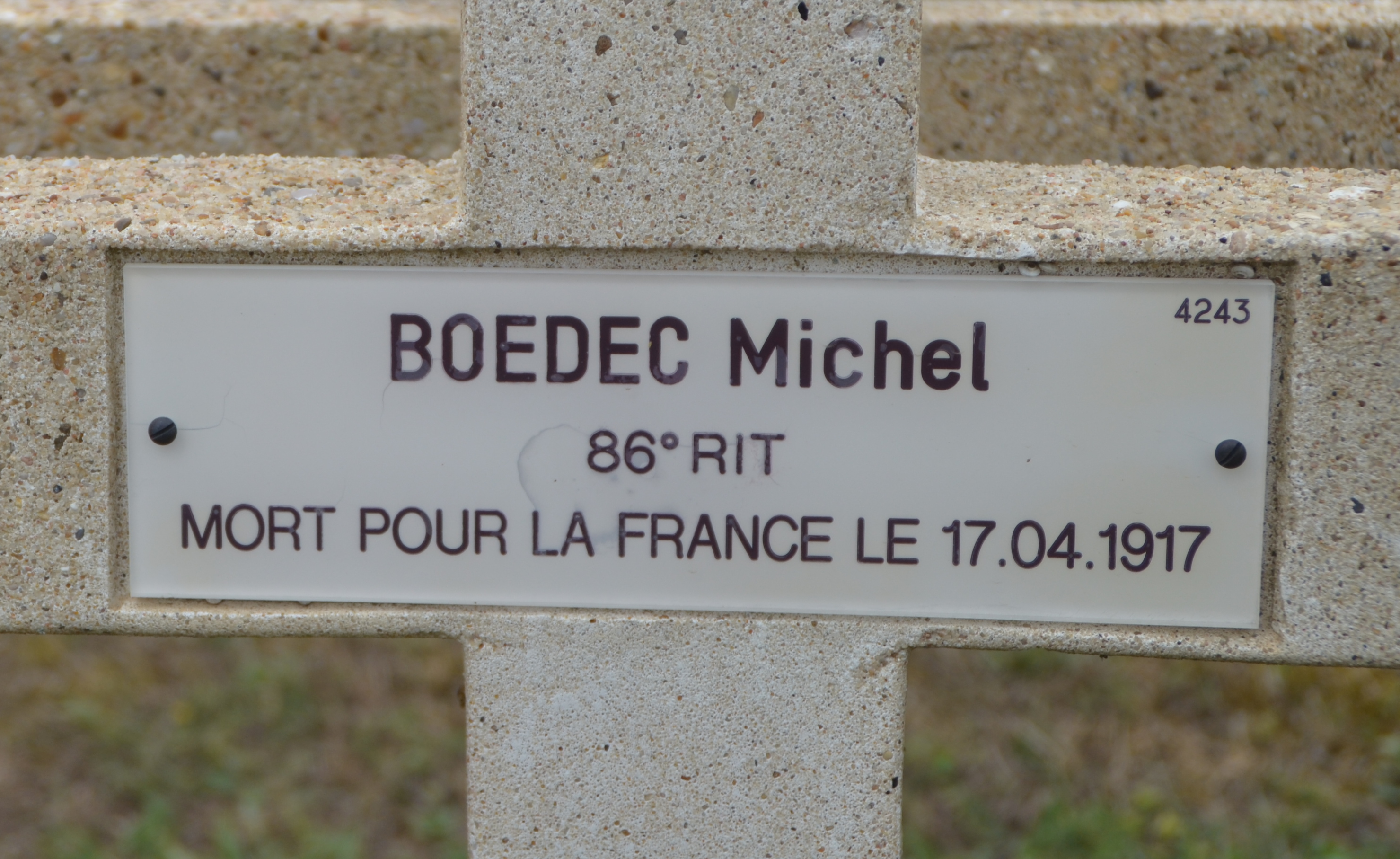 Boedec Michel sépulture à Soupir 1 (Aisne)