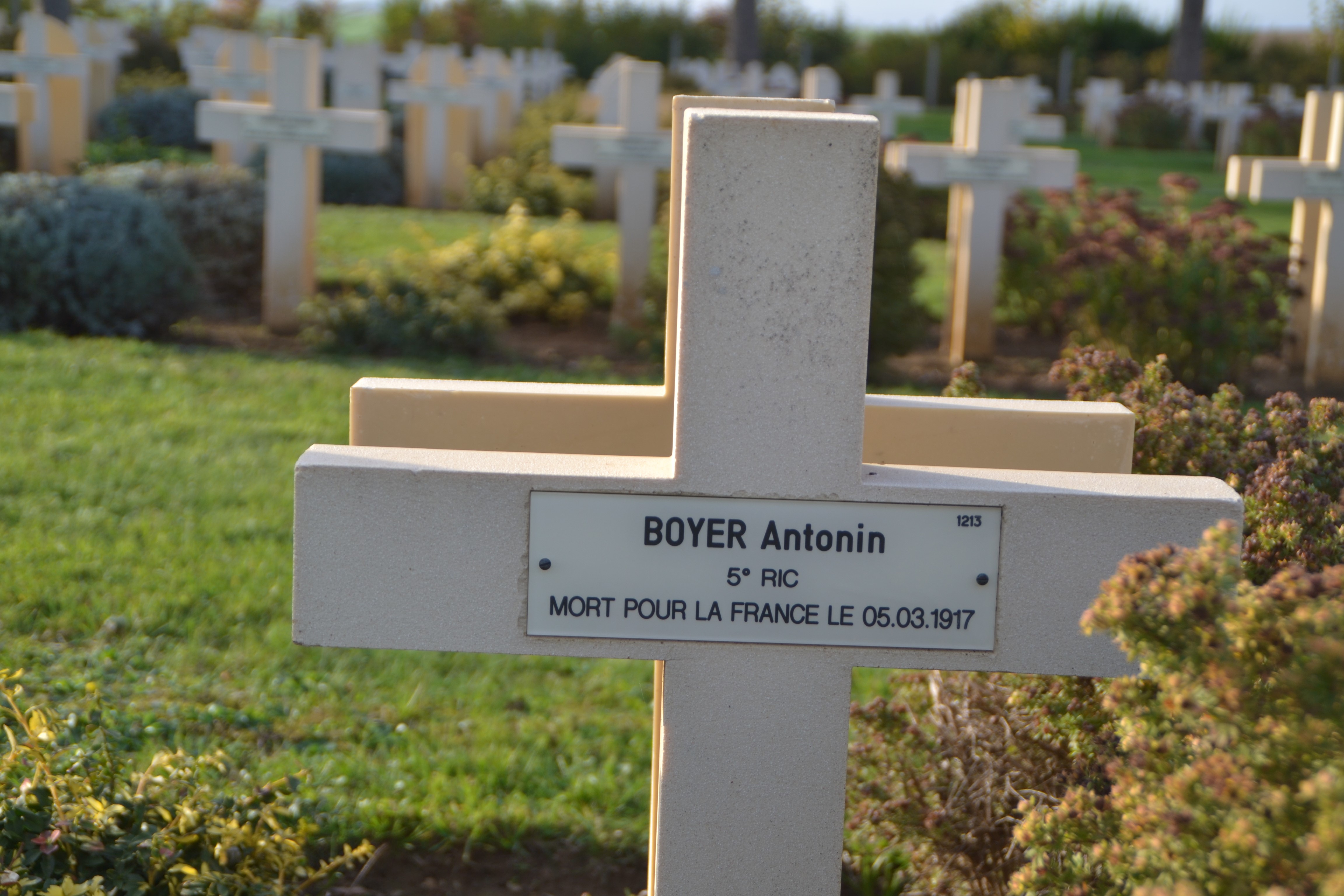 Boyer Antonin sépulture à Cerny-en-Laonnois (Aisne)