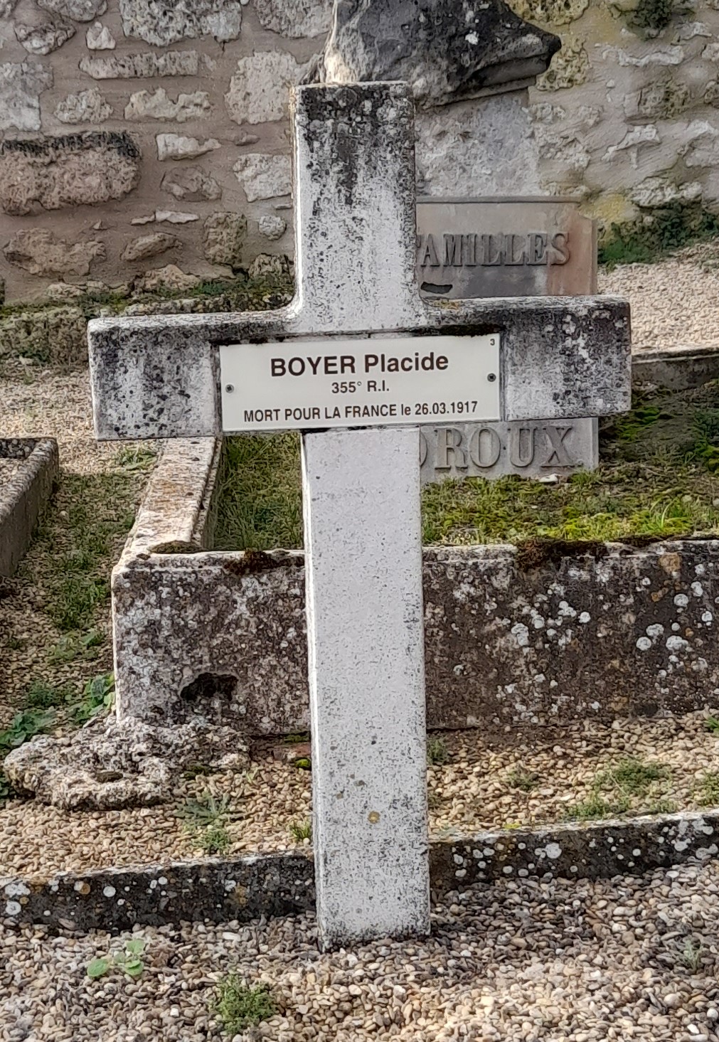 Boyer Placide sépulture à Bucy-le-Long Sainte Marguerite (02)