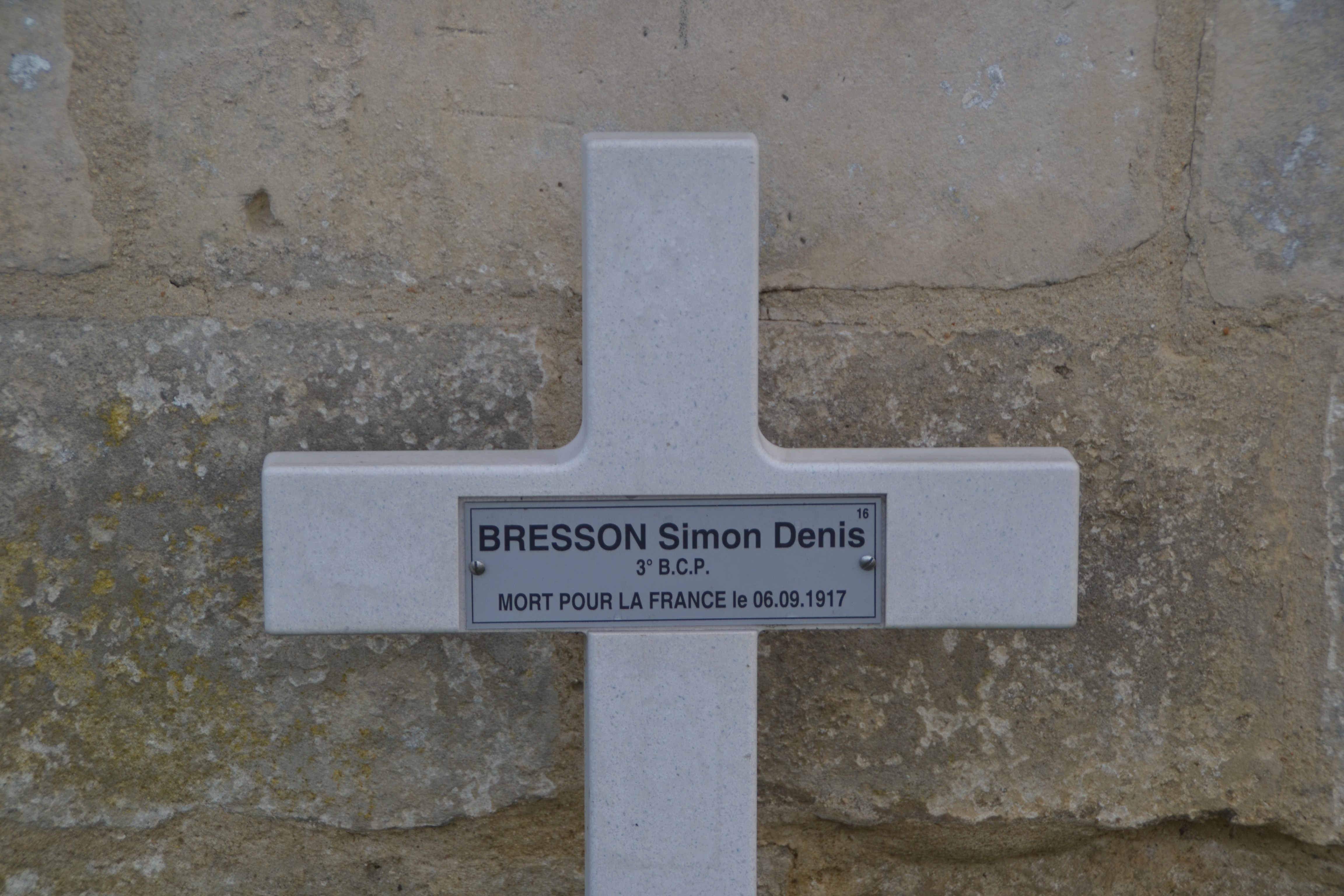 Bresson Simon Denis sépulture à Vénizel (Aisne)