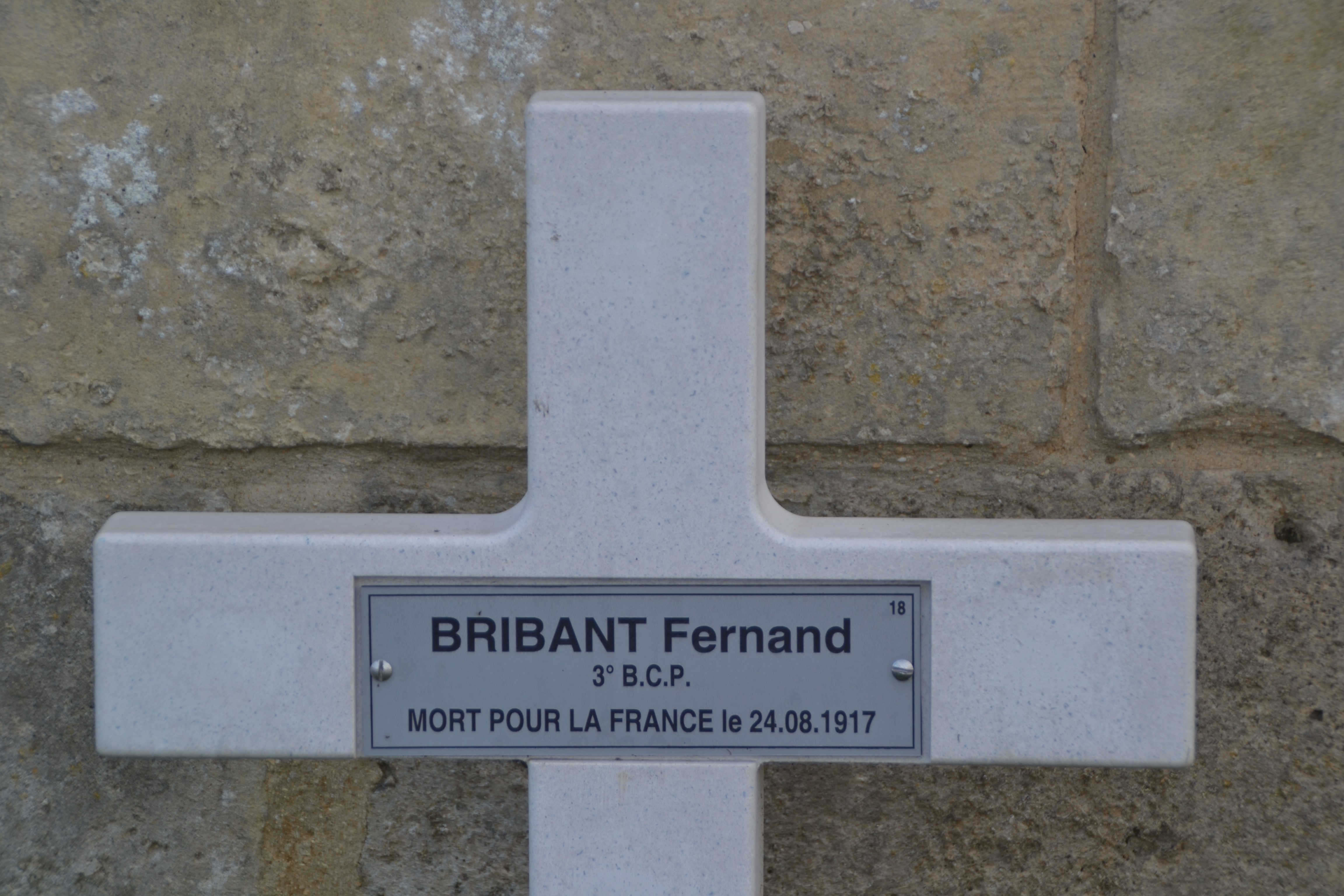 Bribant Fernand sépulture à Vénizel (Aisne)