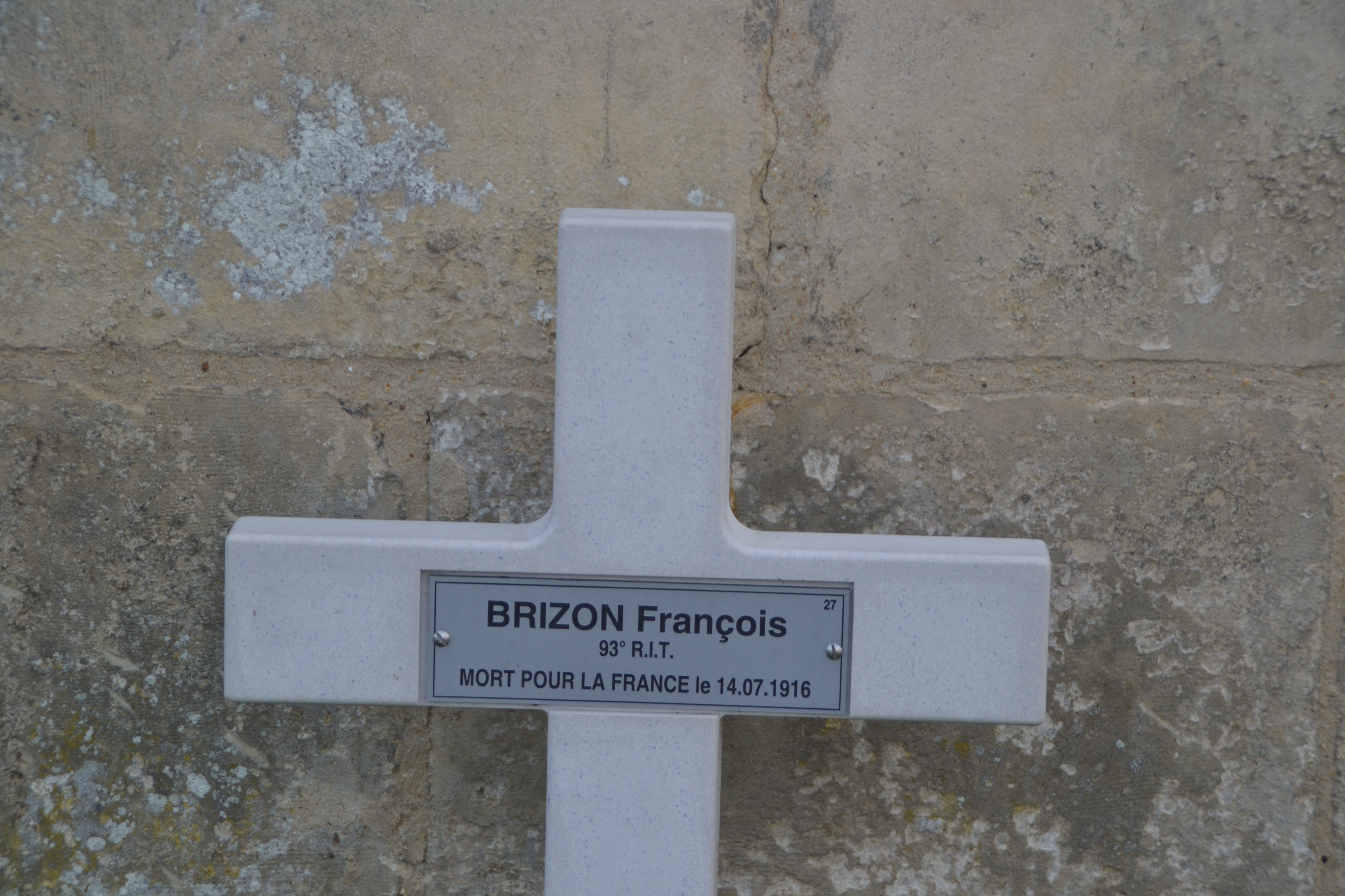 Brizon François sépulture à Vénizel (Aisne)