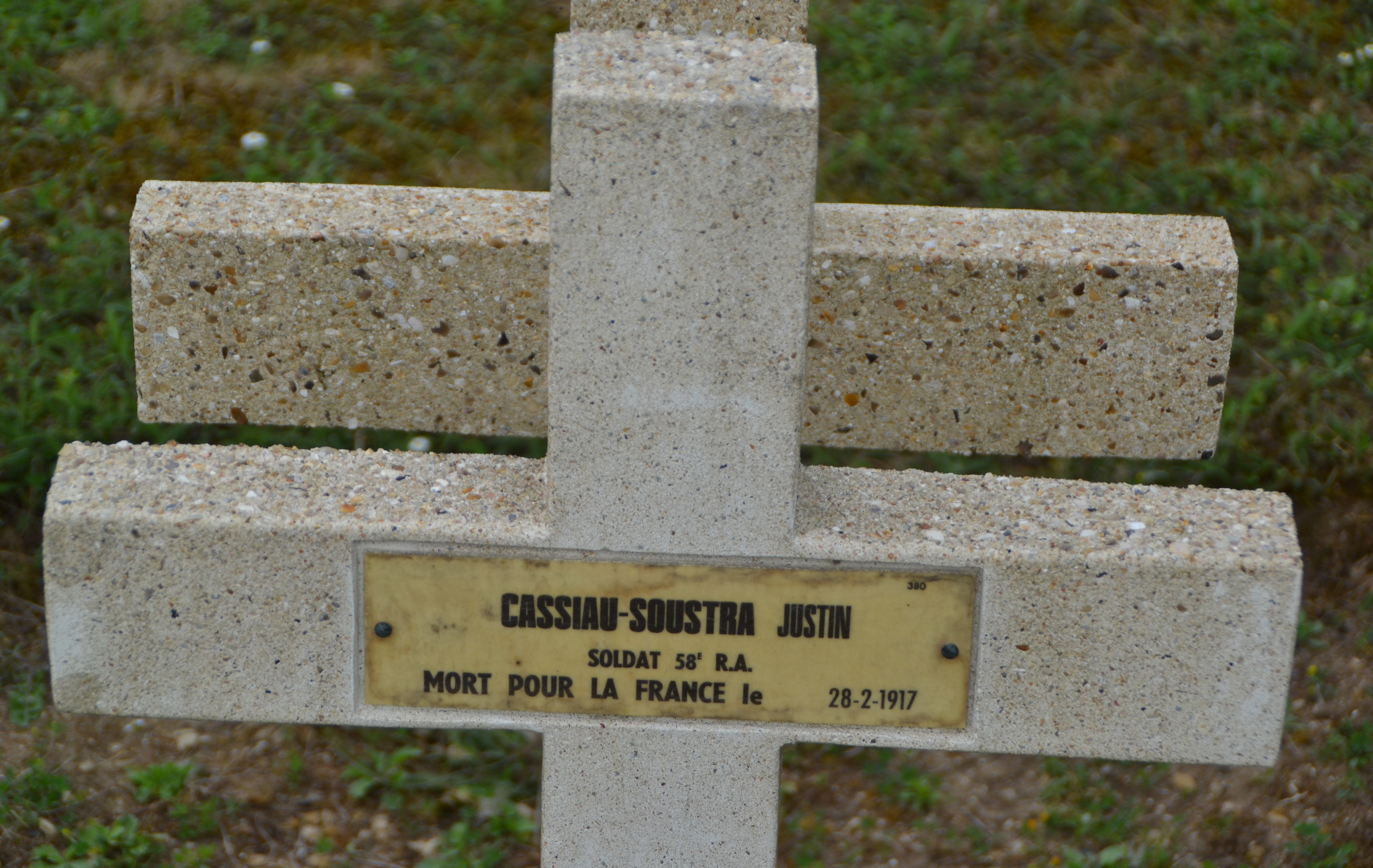 Cassiau-Soustra Justin sépulture à Soupir 2 (Aisne)