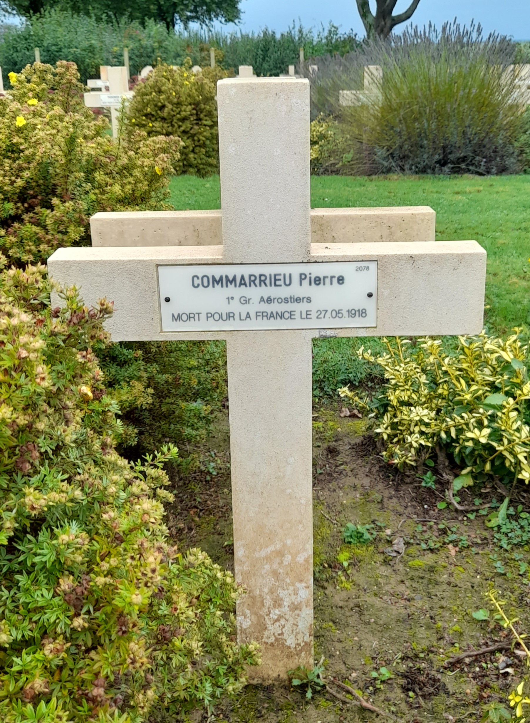 Commarrieu Pierre sépulture à Cerny en Laonnois (Aisne)