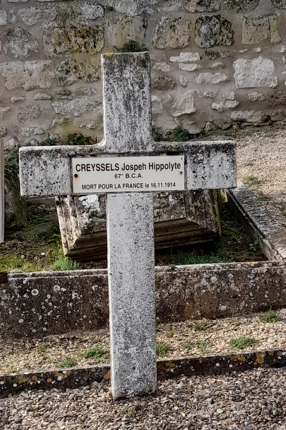 Creyssels Joseph Hippolyte Louis sépulture à Bucy-le-Long Sainte Marguerite (Aisne)