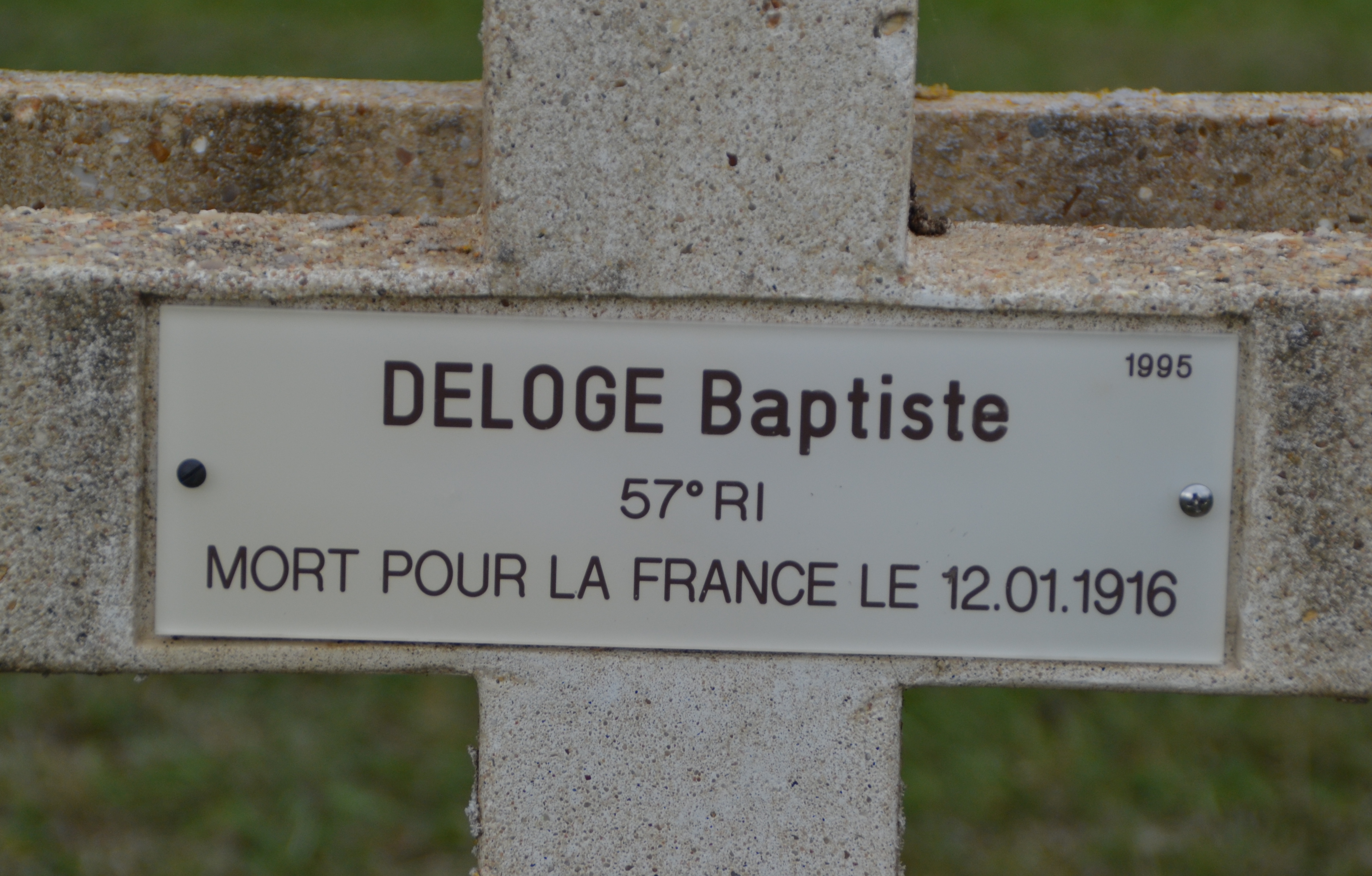 Deloge Baptiste sépulture à Soupir 1 (Aisne)