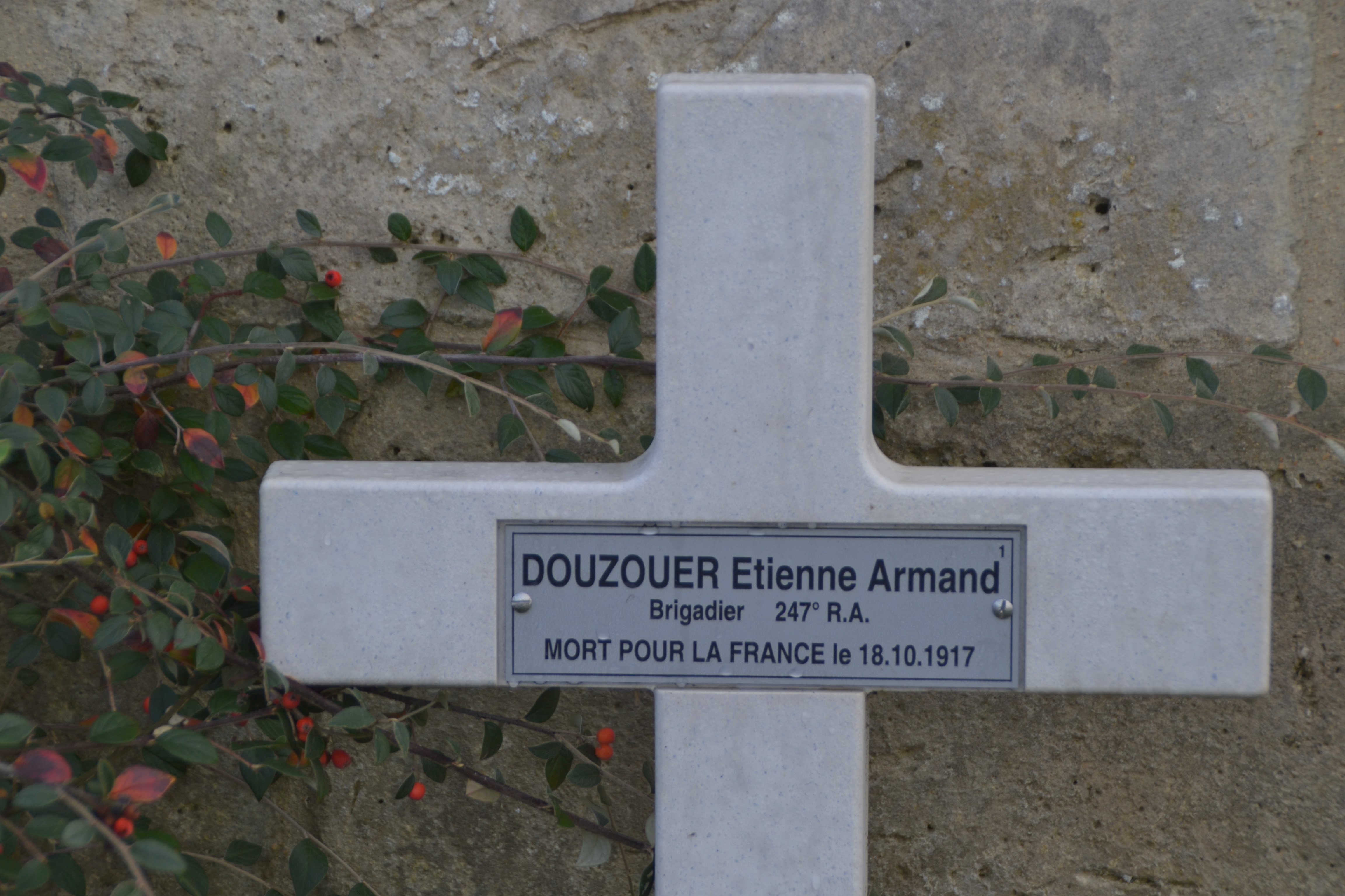 Douzouer  Etienne Armand sépulture à Vénizel (Aisne)