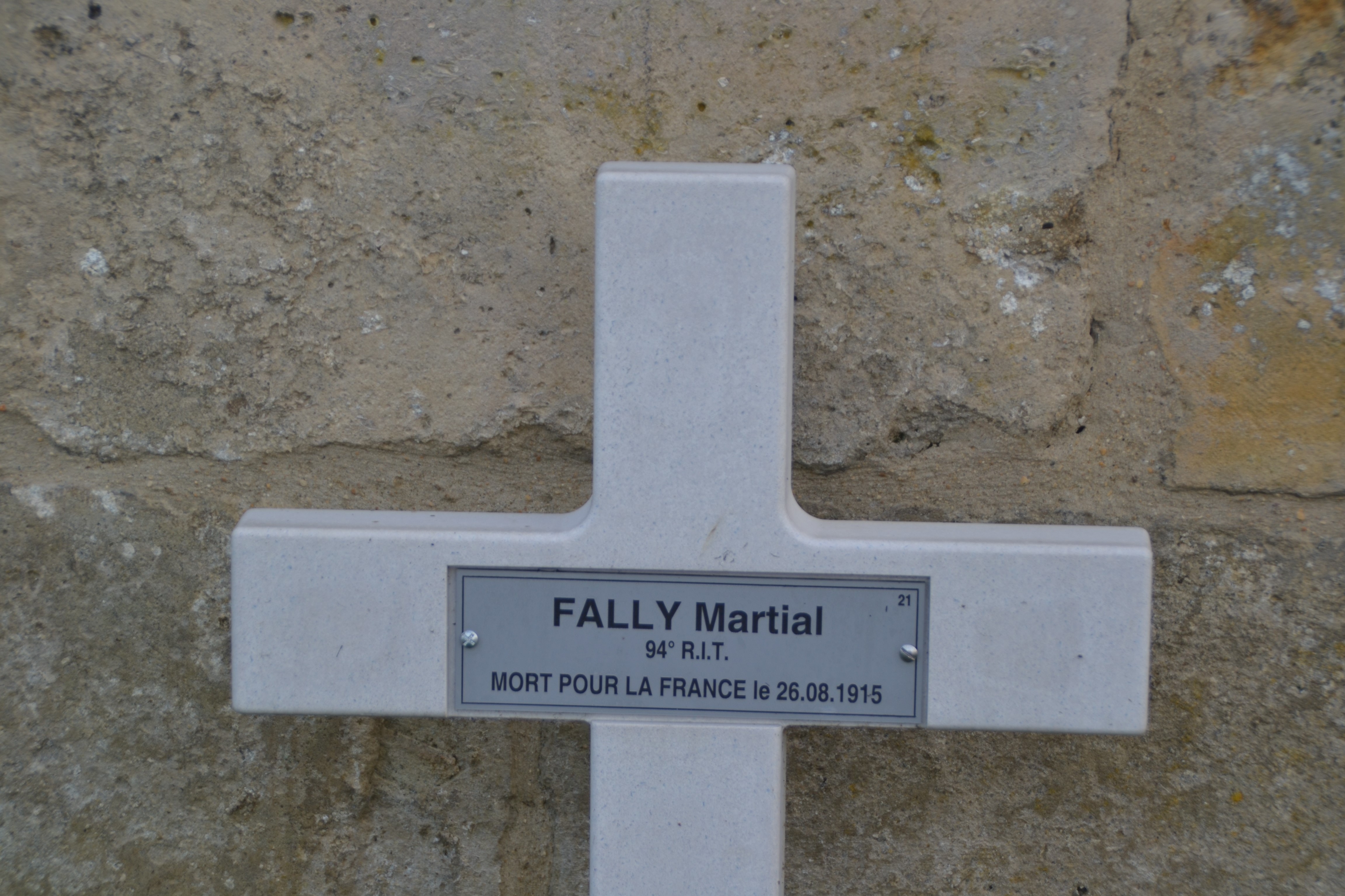 Fally Martial sépulture à Vénizel (Aisne)