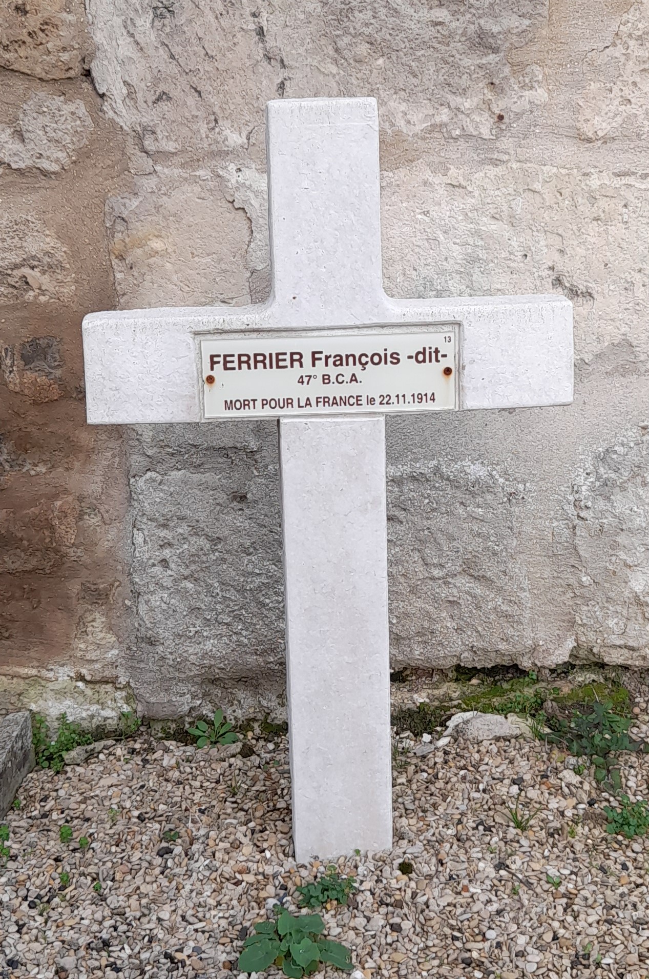 Ferrier François sépulture à Bucy-le-Long Sainte Marguerite (02)