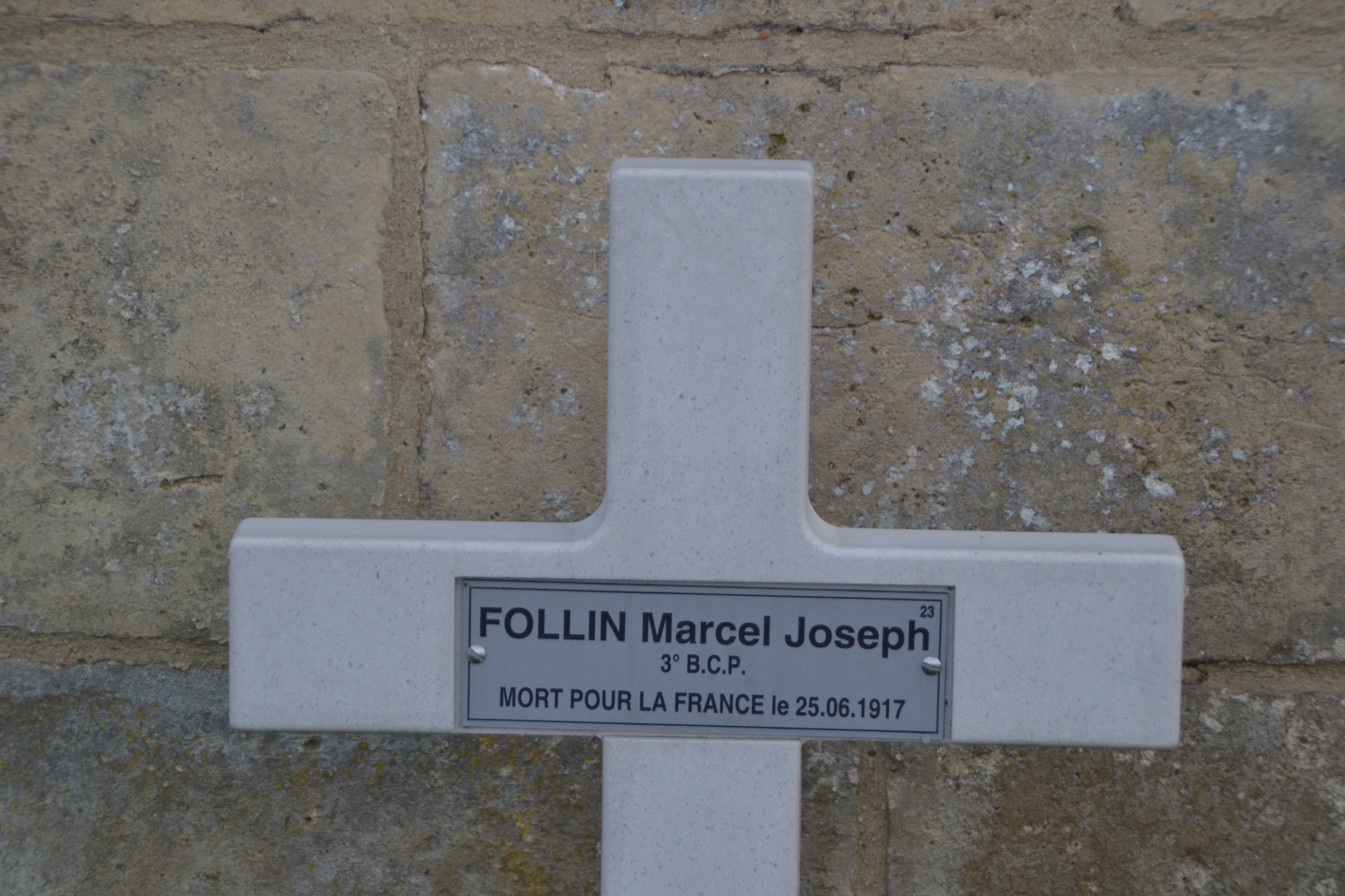 Follin Marcel Joseph sépulture à Vénizel (Aisne)