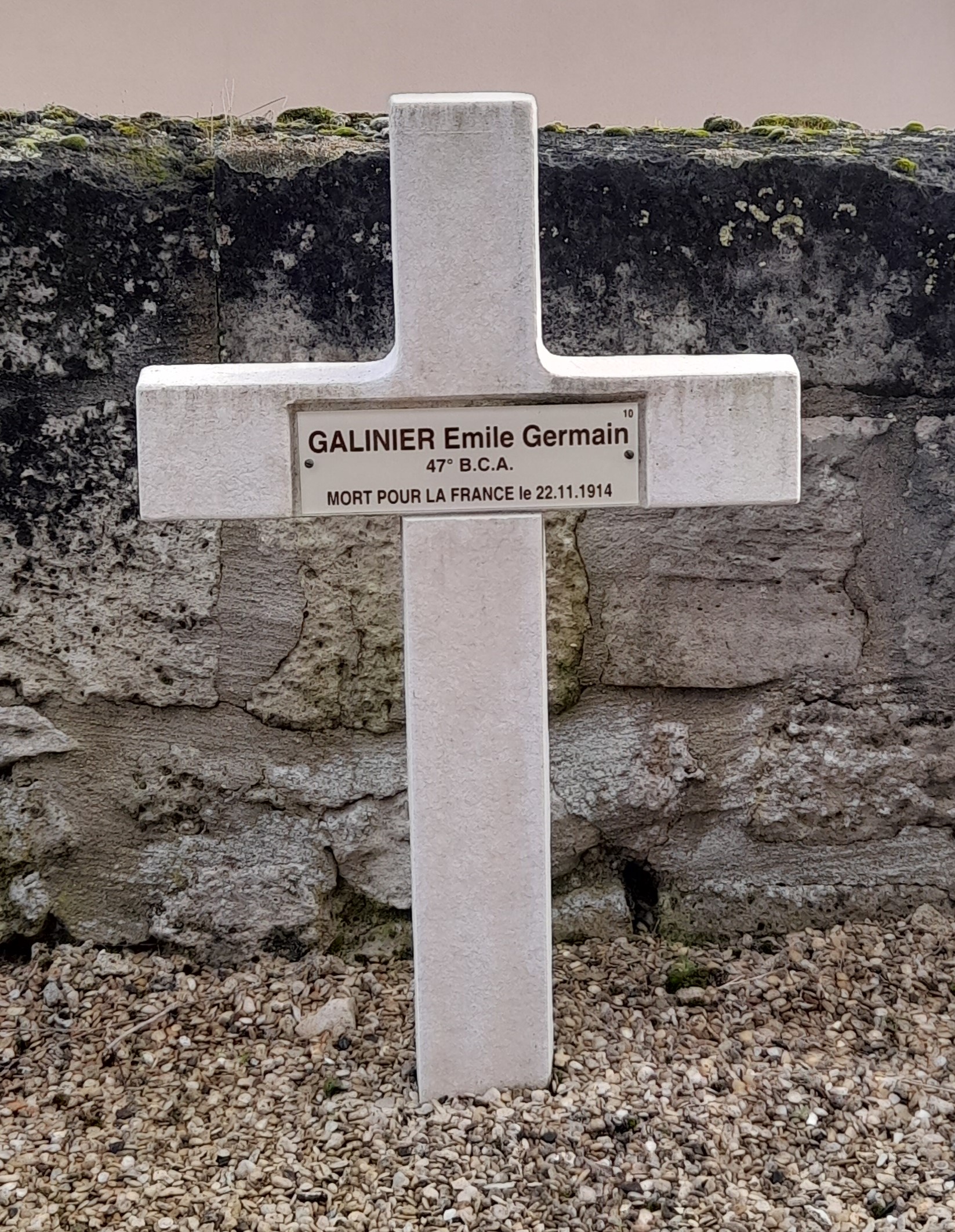 Galinier Emile Germain sépulture à Bucy-le-Long Sainte Marguerite (02)