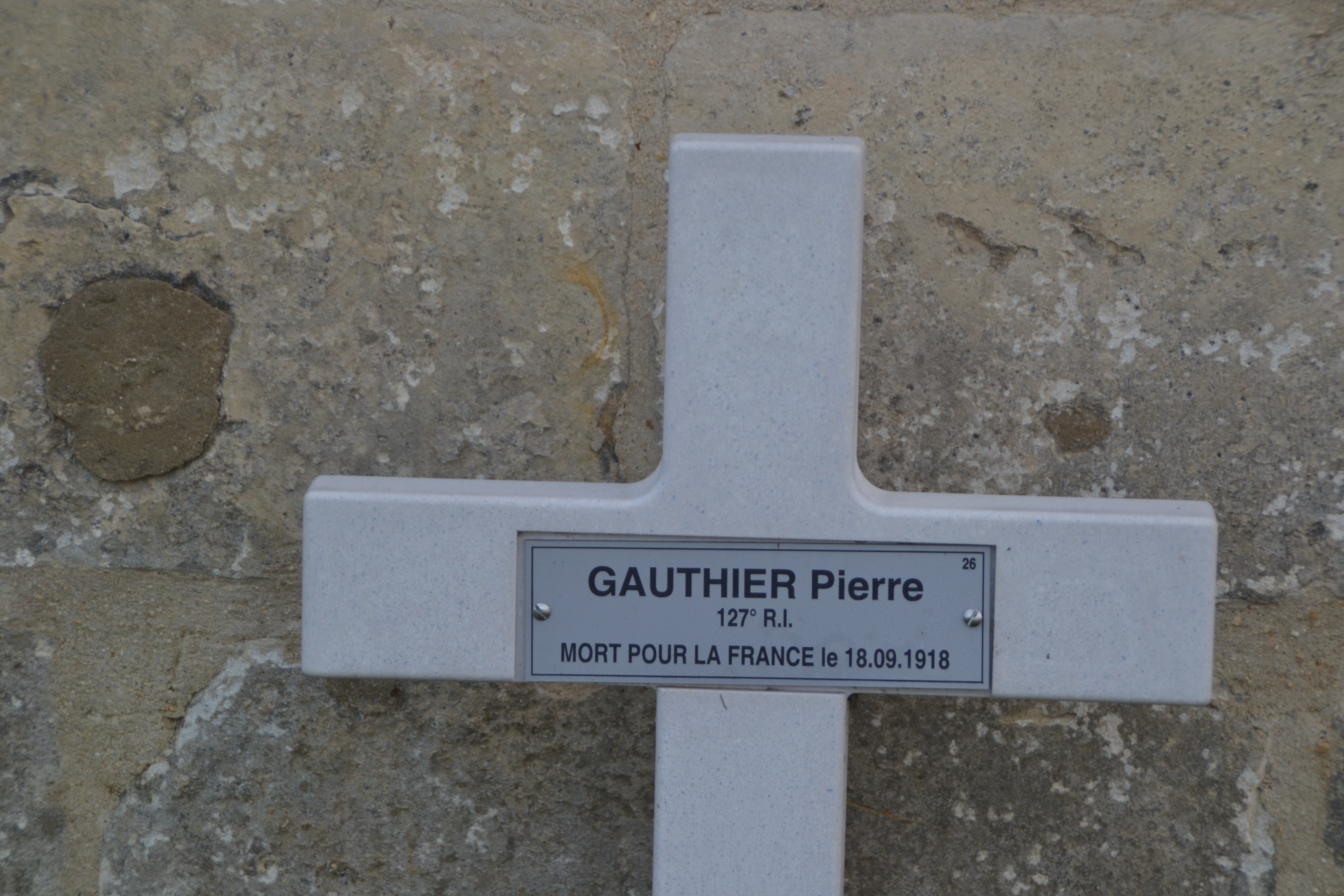 Gauthier Pierre sépulture à Vénizel (Aisne)