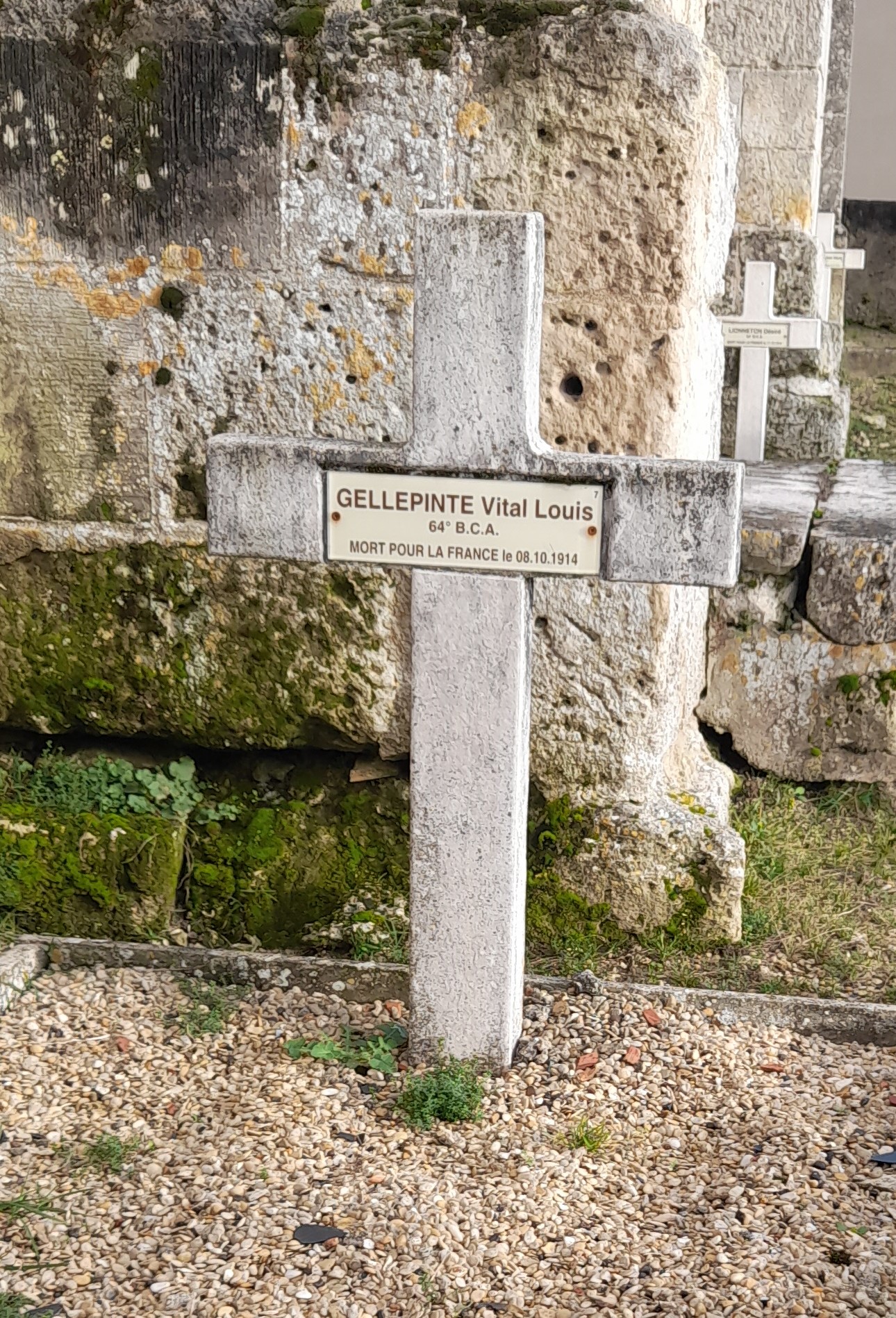 Gellepinte Vital Louis sépulture à Bucy-le-Long Sainte Marguerite (Aisne)