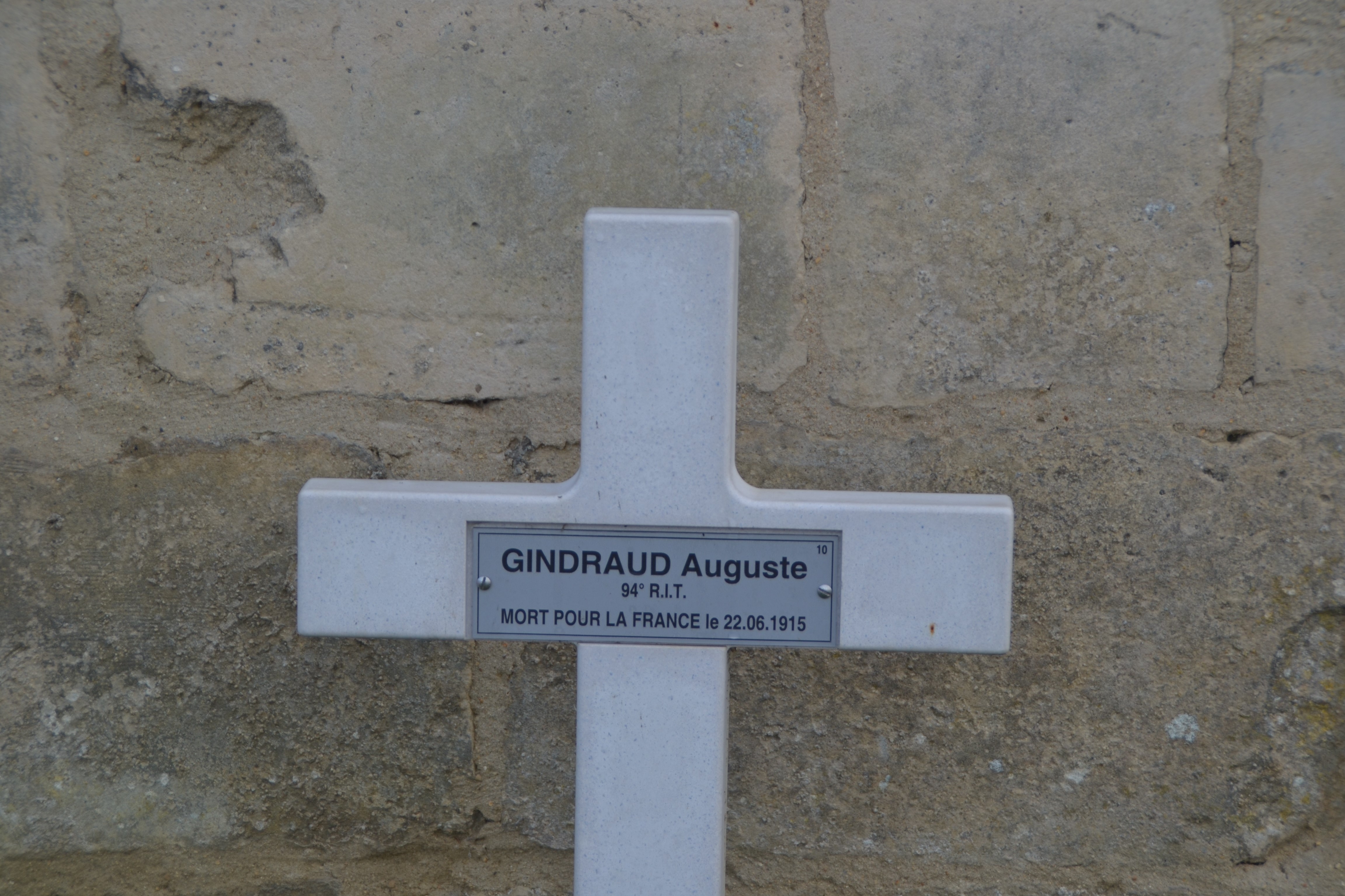 Gindraud Auguste sépulture à Vénizel (Aisne)