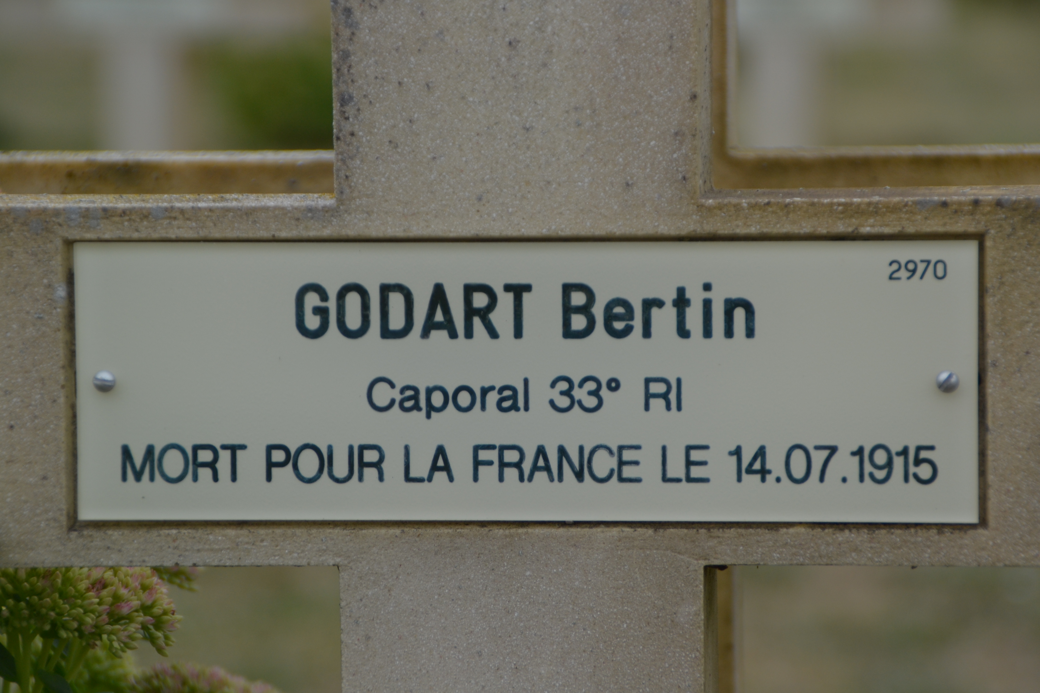Godart Bertin sépulture de ce combattant Pontavert