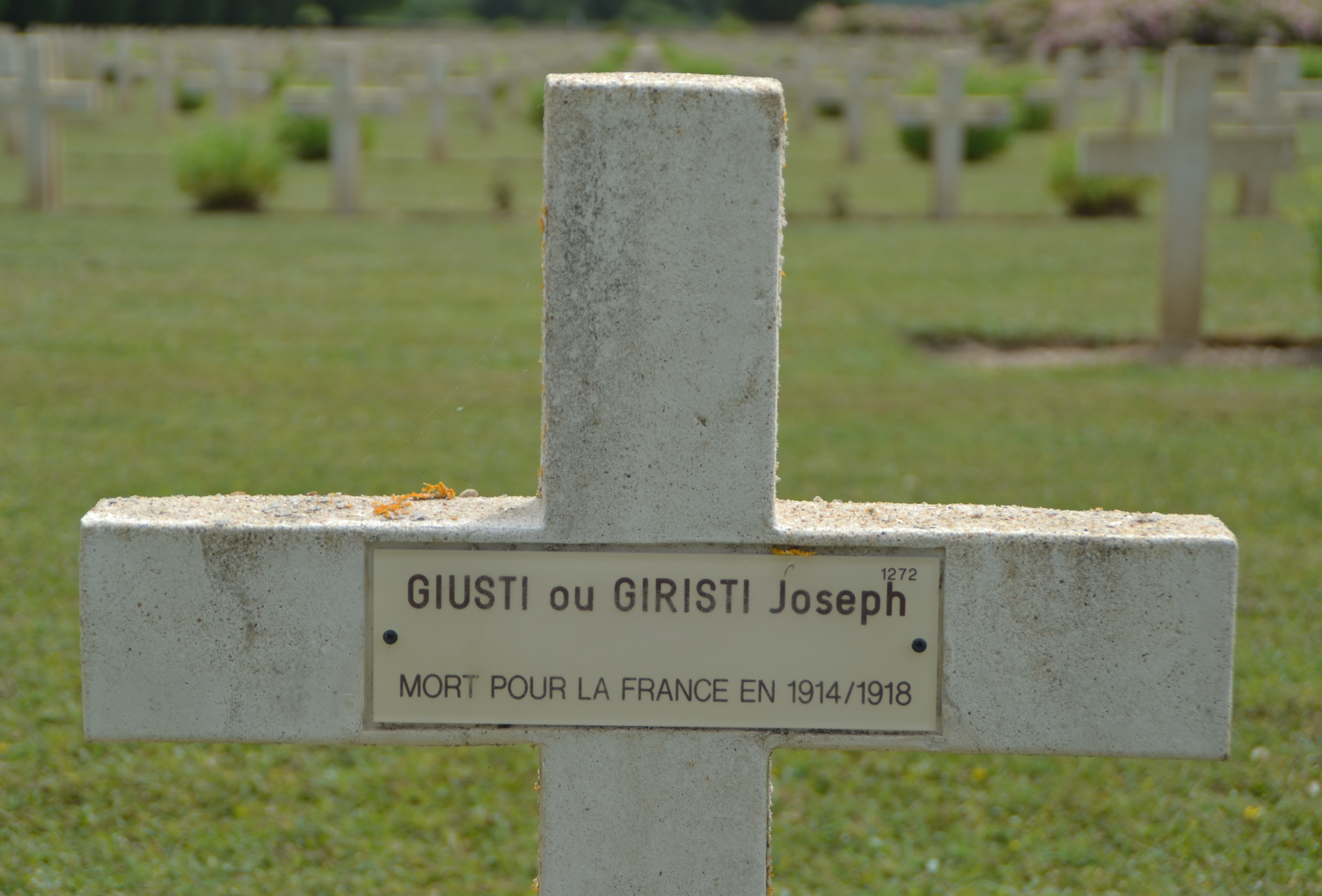 Giusti Joseph sépulture à Soupir 1 (Aisne)