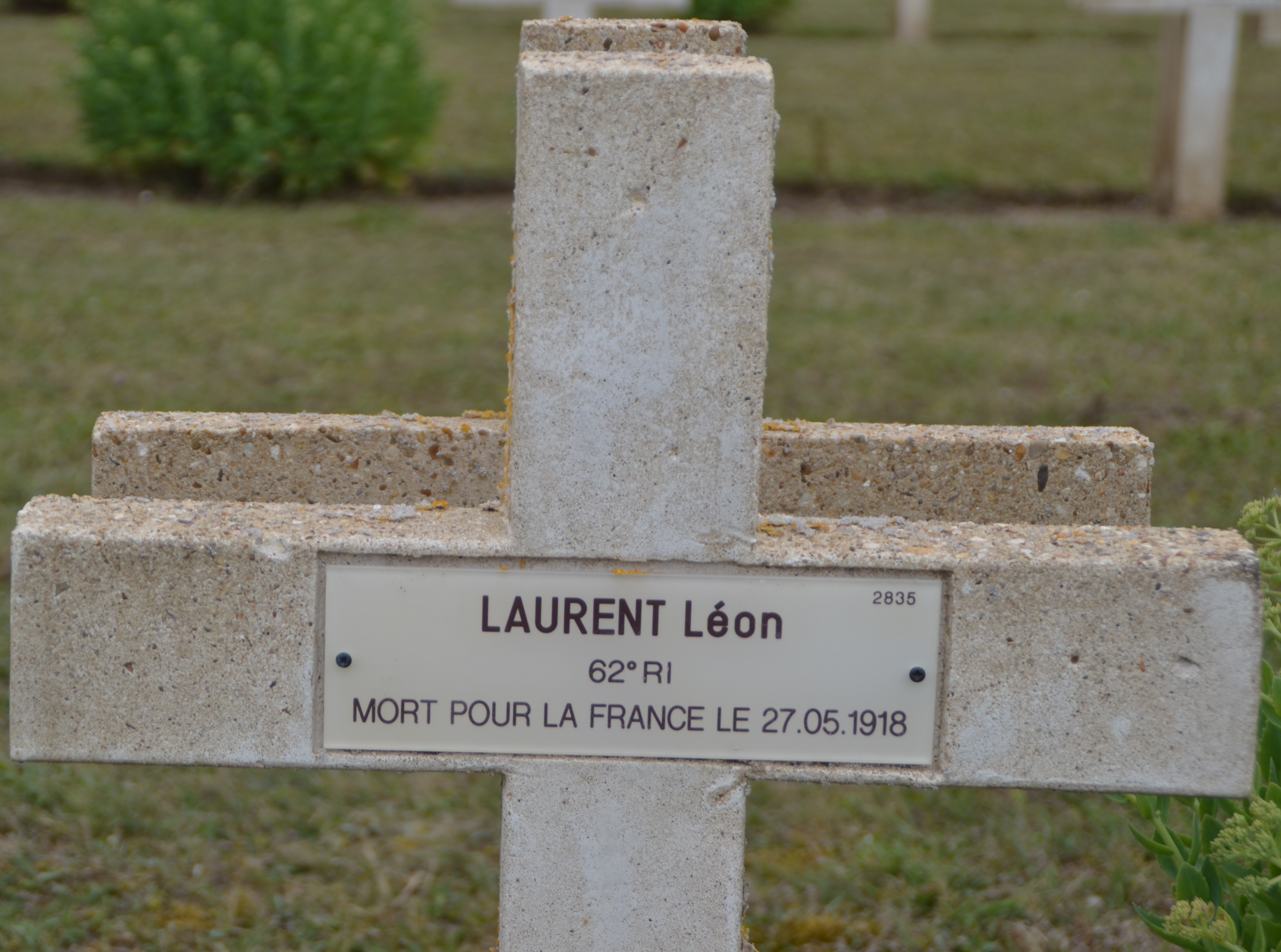Laurent Léon sépulture à Soupir 1 (Aisne)