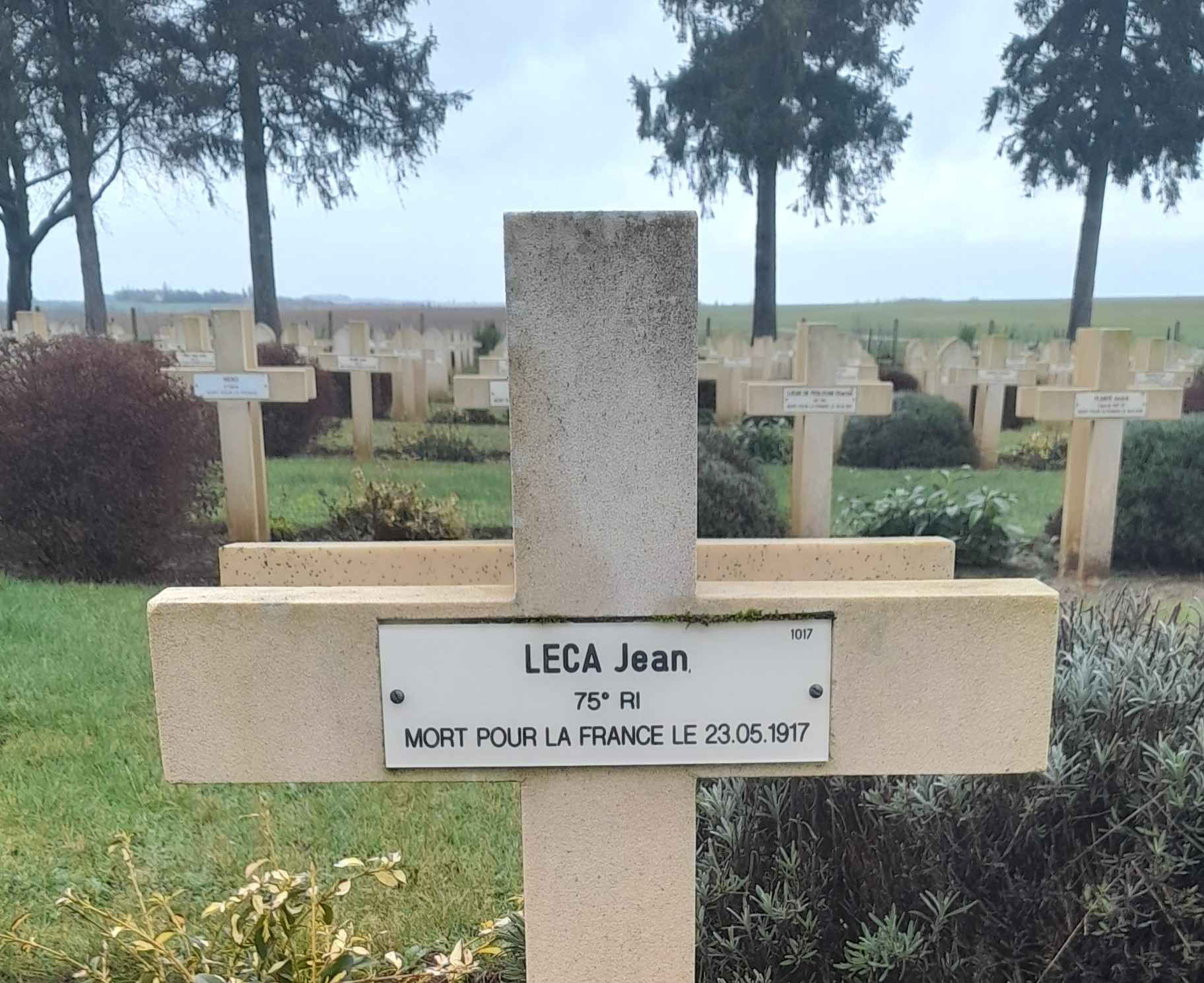 Leca Jean Toussaint sépulture à Cerny en Laonnois (02)