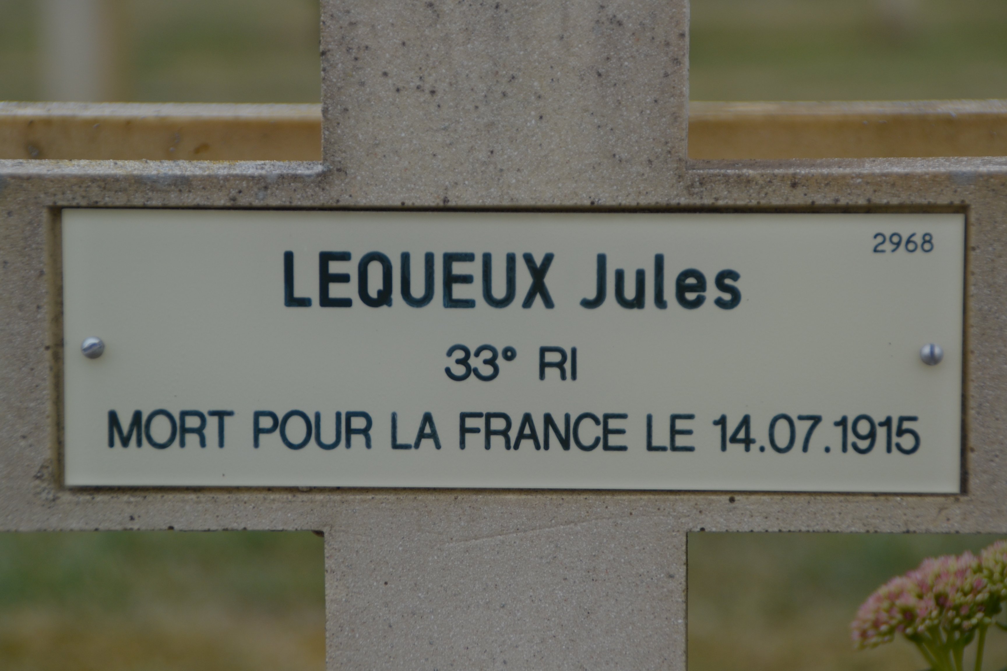 Lequeux Jules, sépulture de ce combattant à Pontavert.