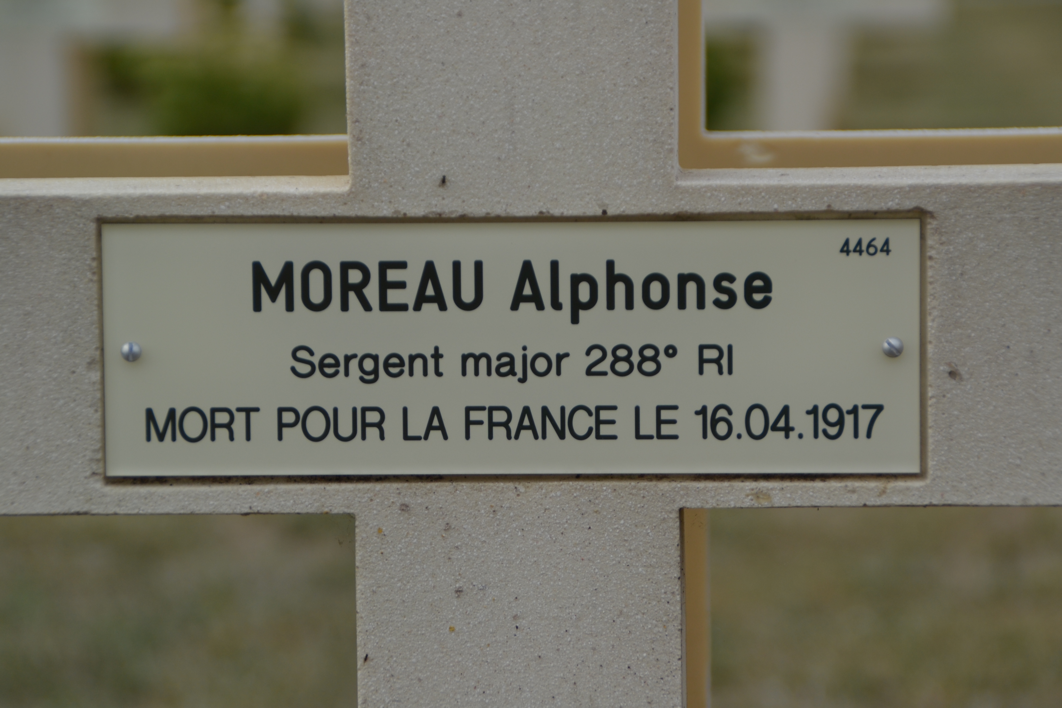 Moreau Alphonse, sépulture à Pontavert 