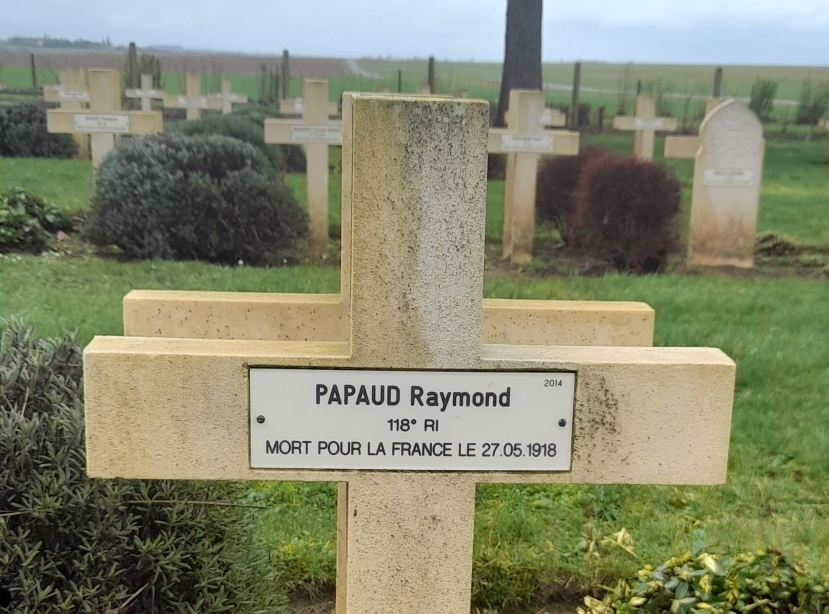 Papaud Raymond sépulture à Cerny en Laonnois (02)