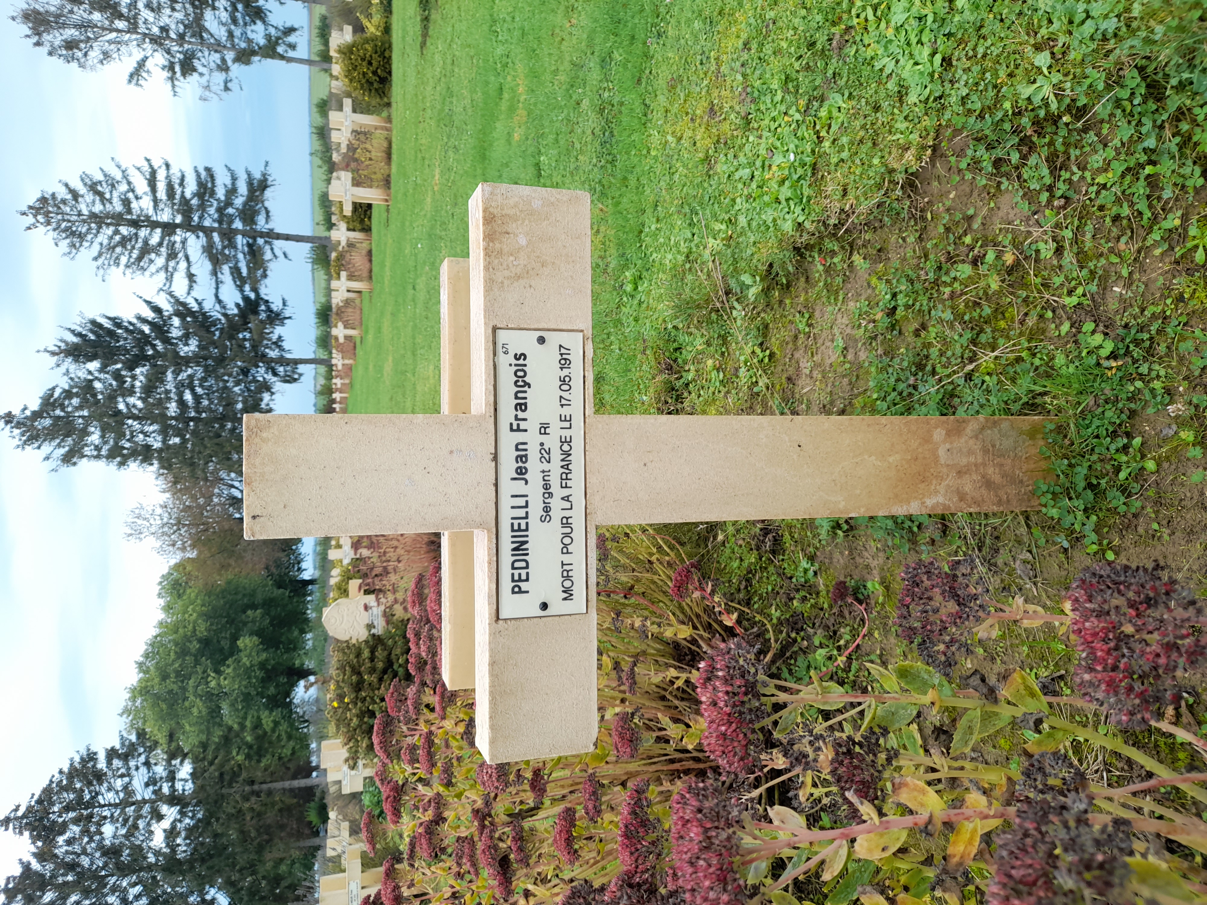 Pidinielli Jean François sépulture à Cerny en Laonnois (Aisne)