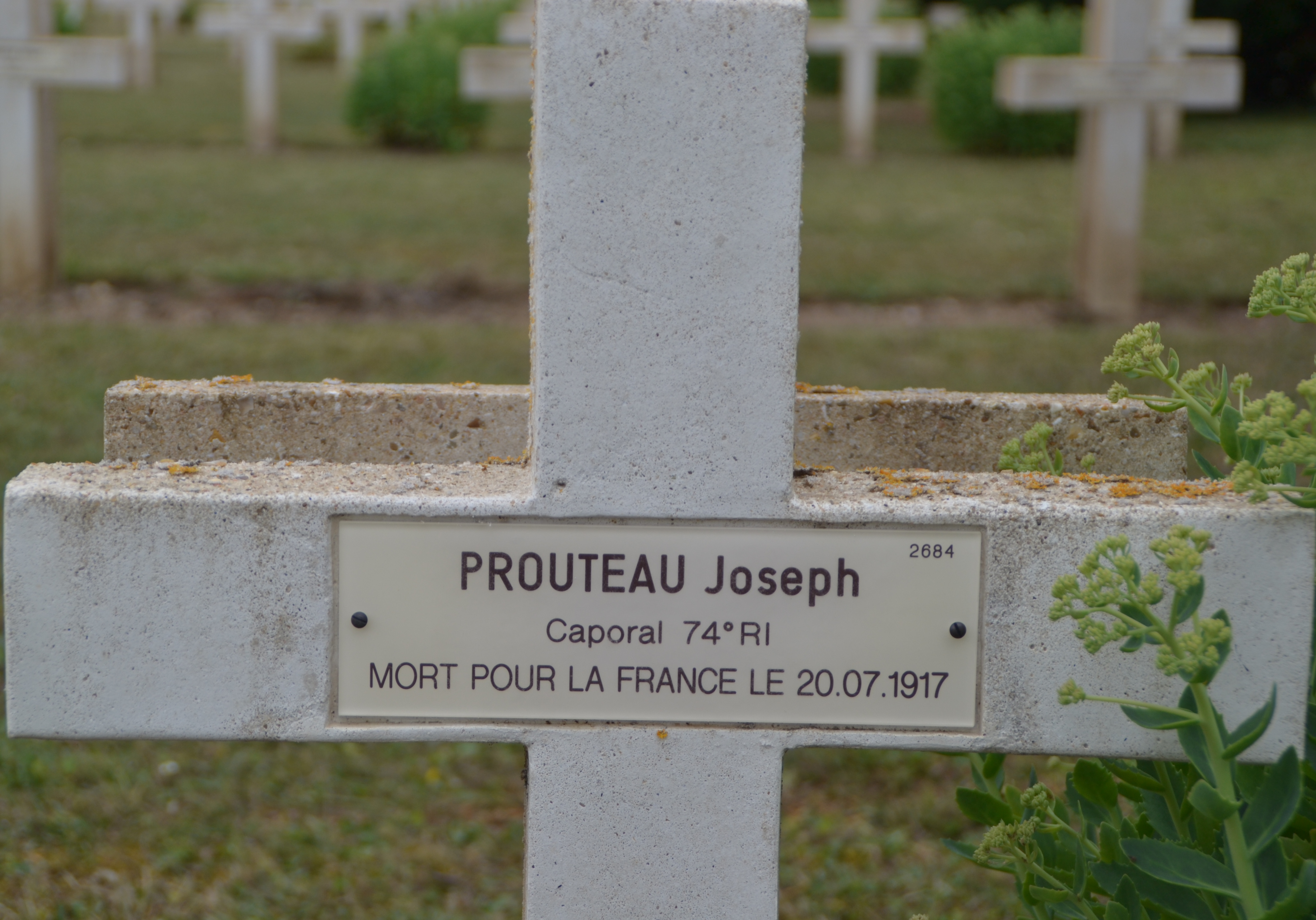 Prouteau Joseph sépulture à Soupir 1 (Aisne)