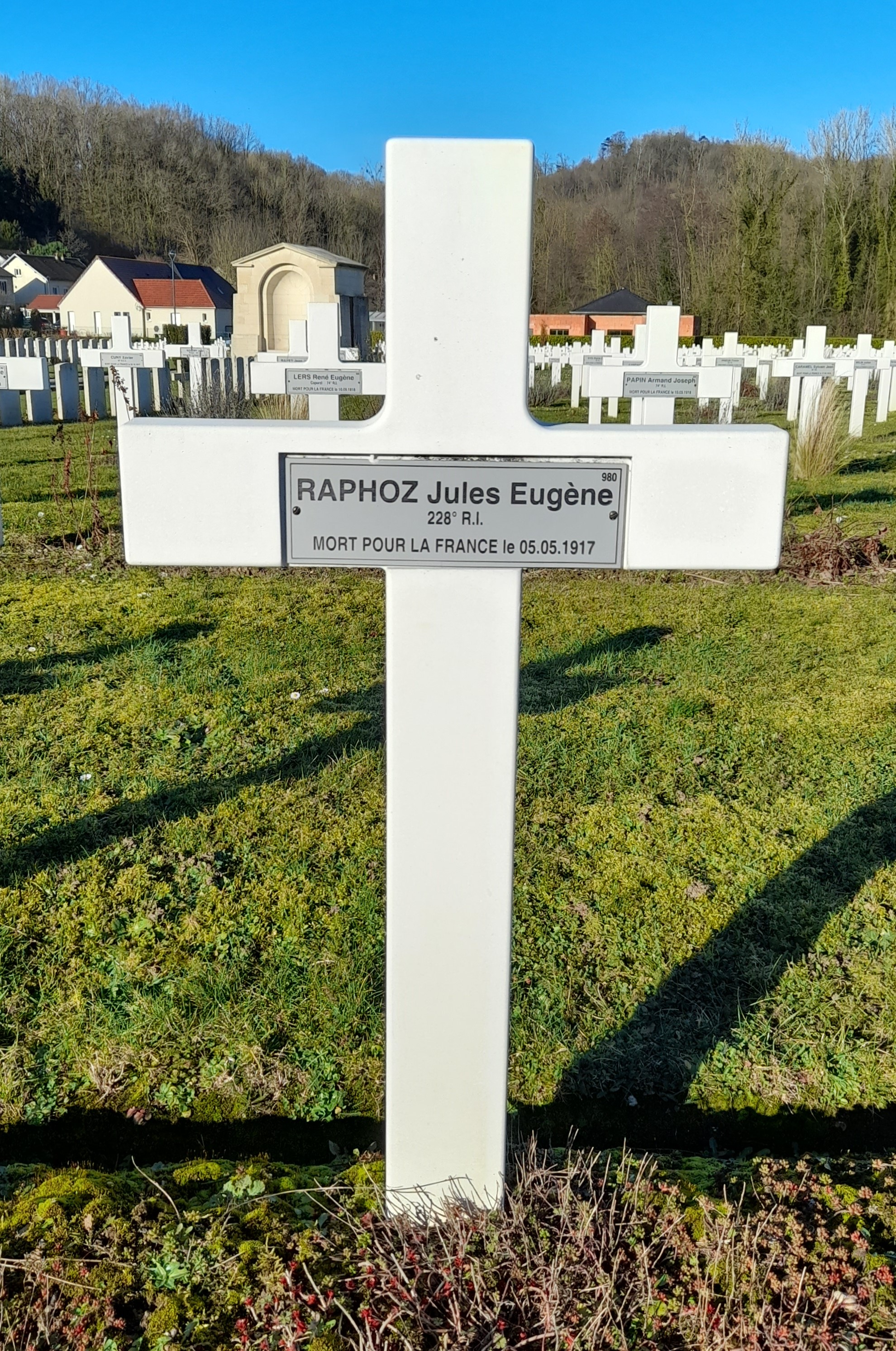 Raphoz Jules Eugène sépulture à Vailly-sur-Aisne (Aisne)