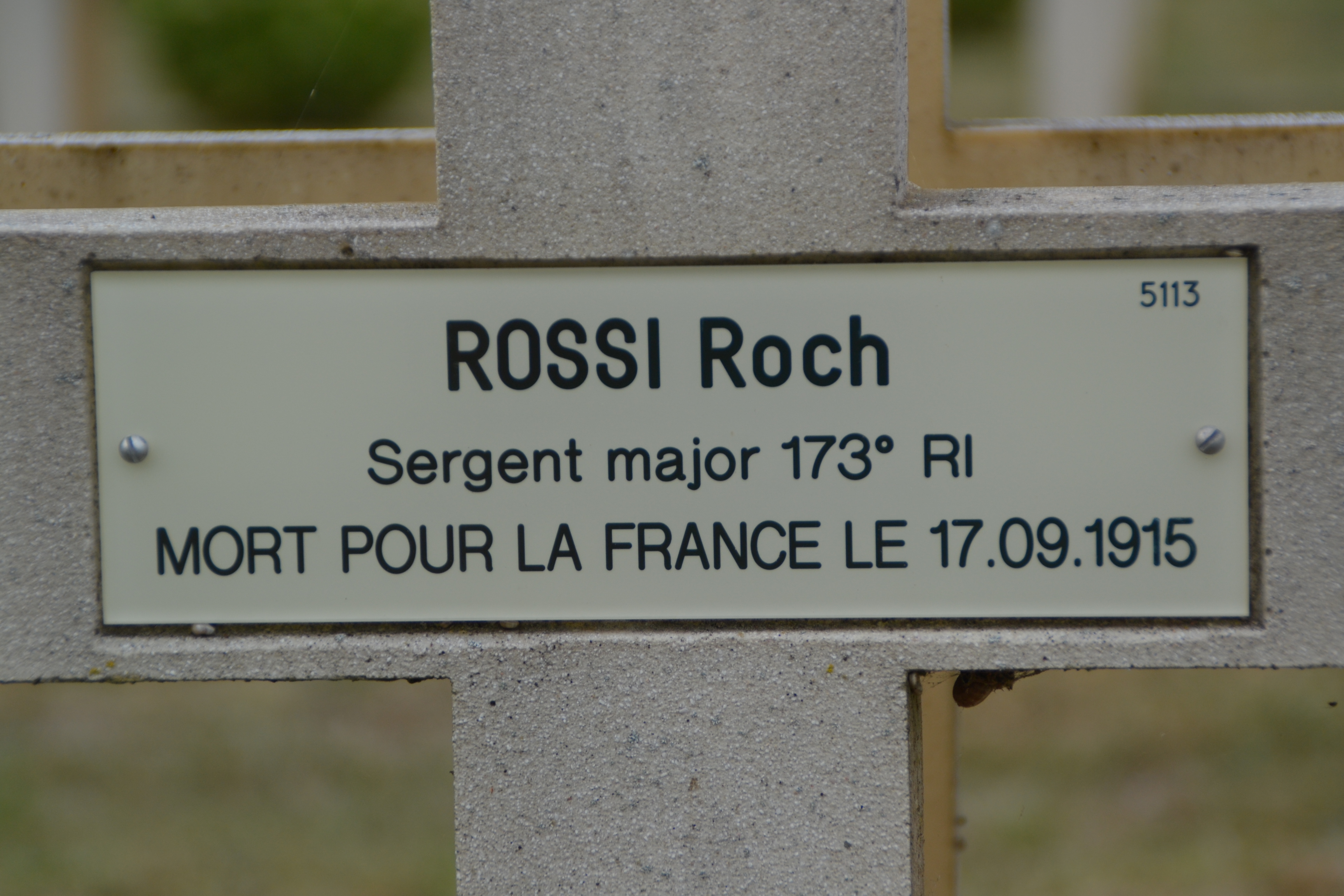 Rossi Roch, sépulture à Pontavert 
