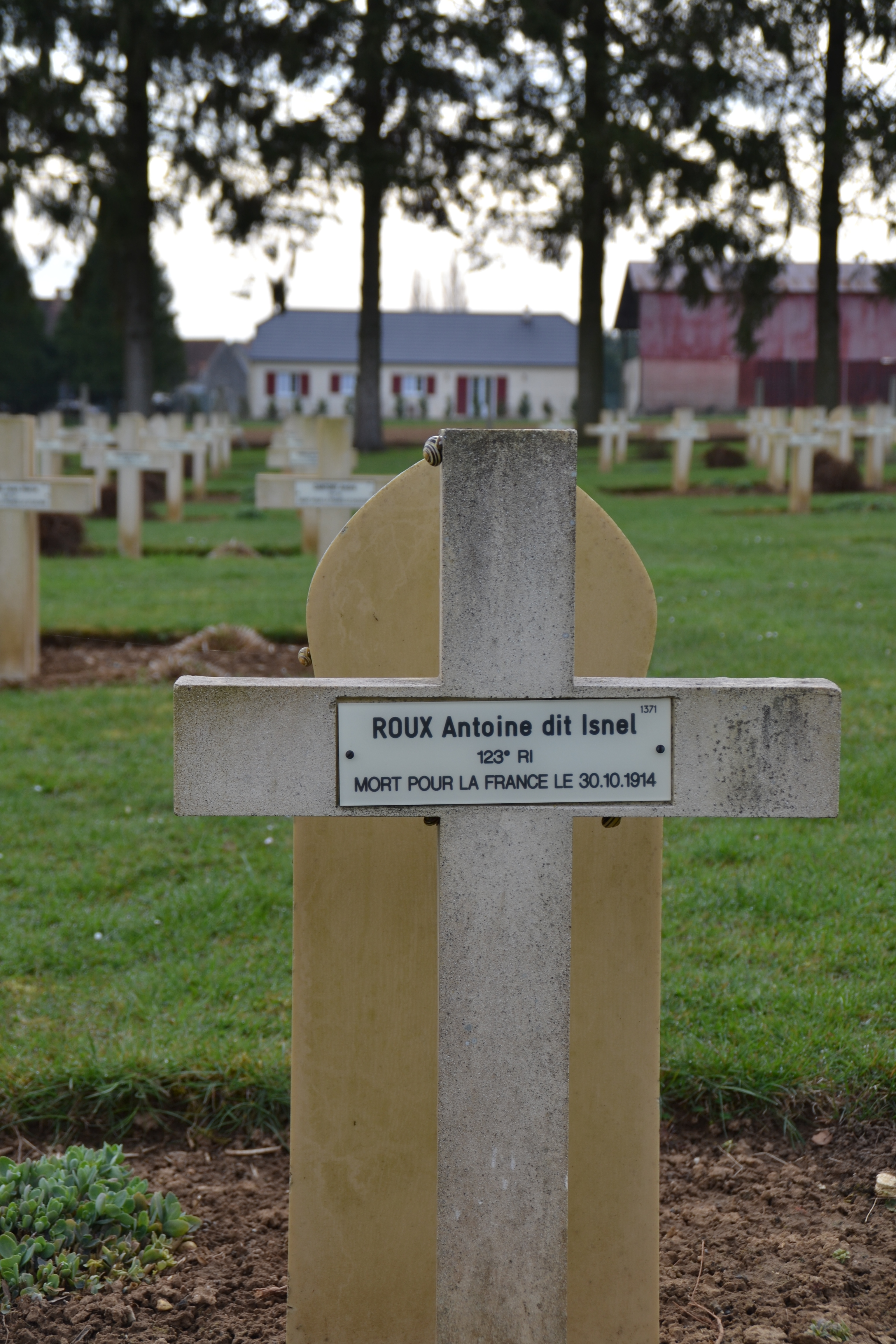 Roux Antoine dit Isnel, sépulture à Cerny en Laonnois
