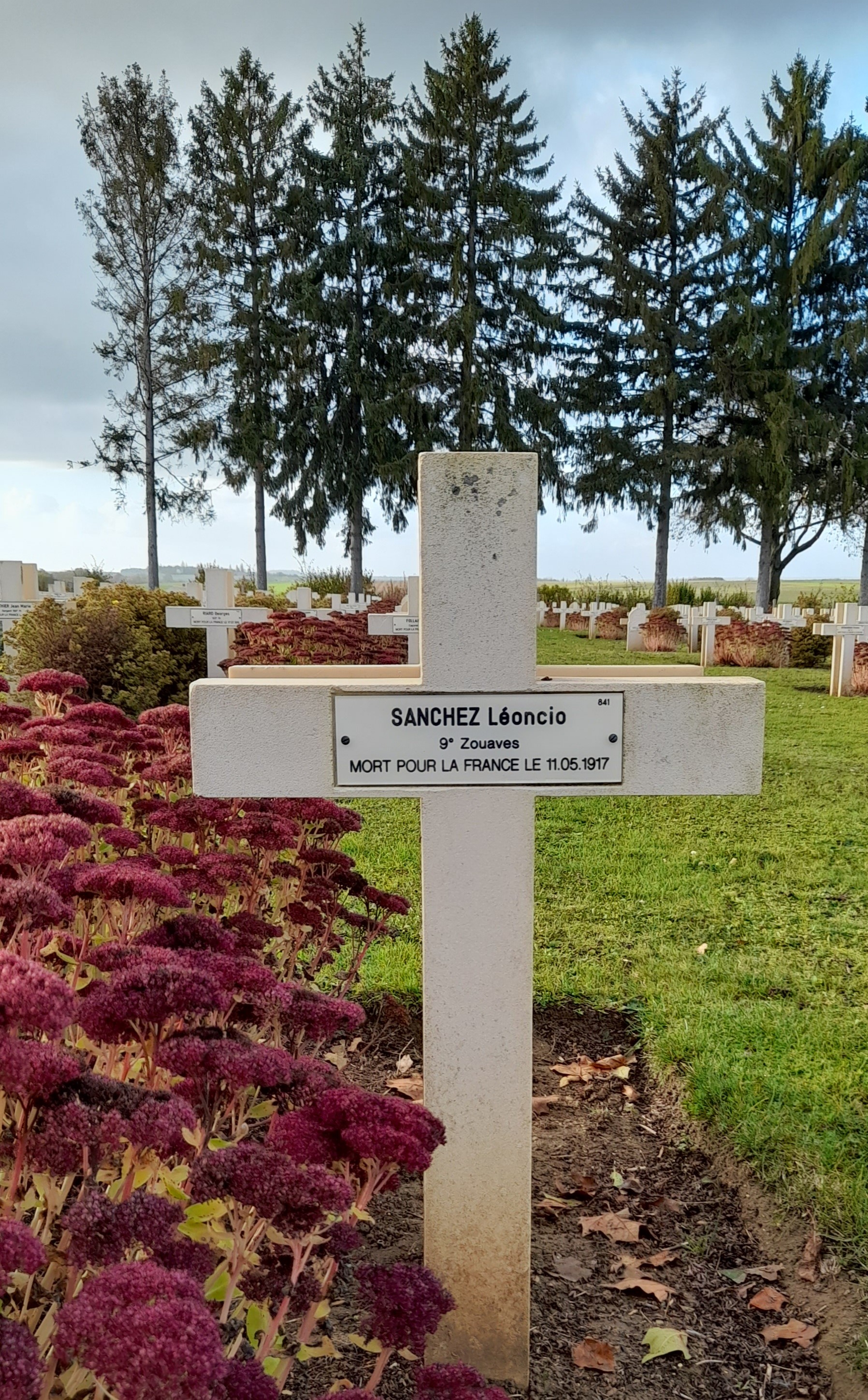 Sanchez Léoncio sépulture à Cerny en Laonnois 