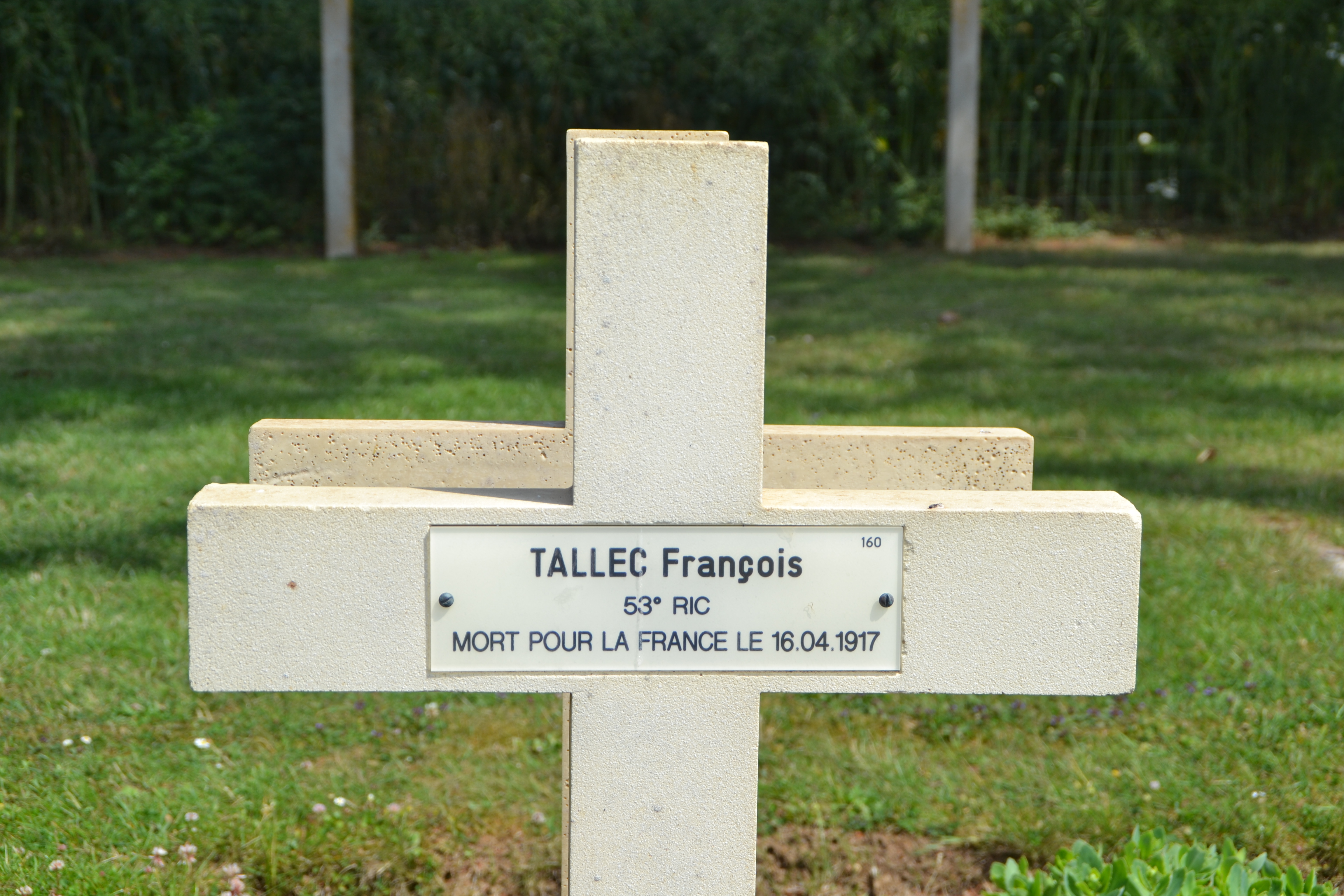 Tallec François sépulture à Cerny-en-Laonnois (Aisne)
