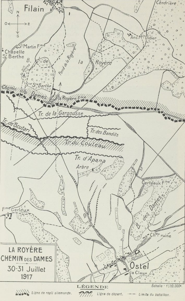 Bataille de La Royère  du 30 et 31 juillet 1917 - 68e BCA