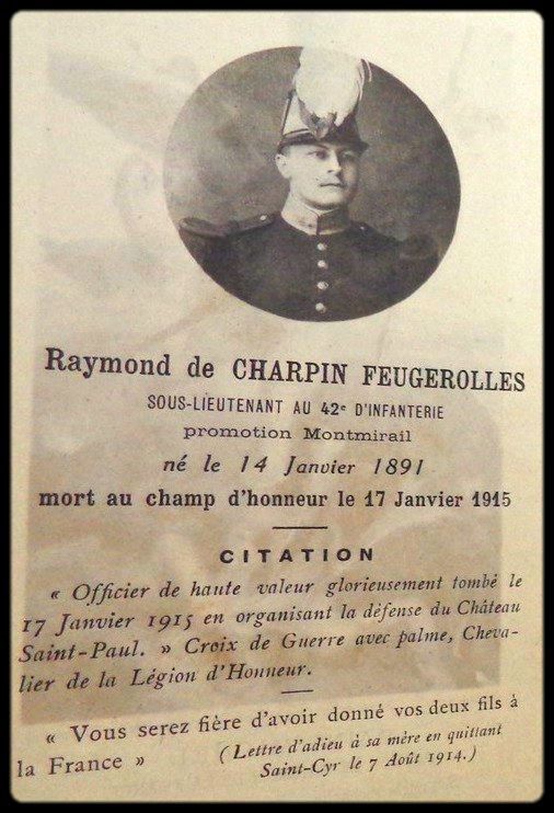 DE CHARPIN FEUGEROLLES  Raymond