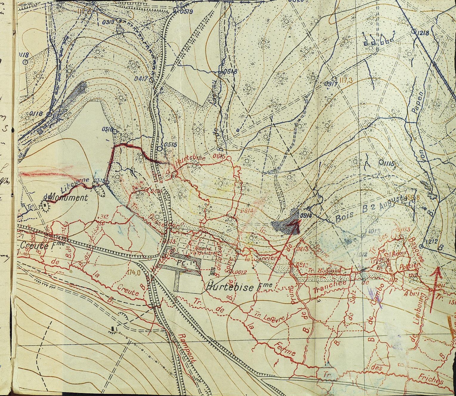 Hurtebise - secteur du 407e régiment d'infanterie en septembre 1917 