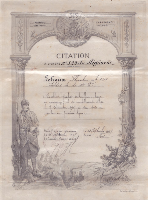 Citation - Florentin LEHOUX